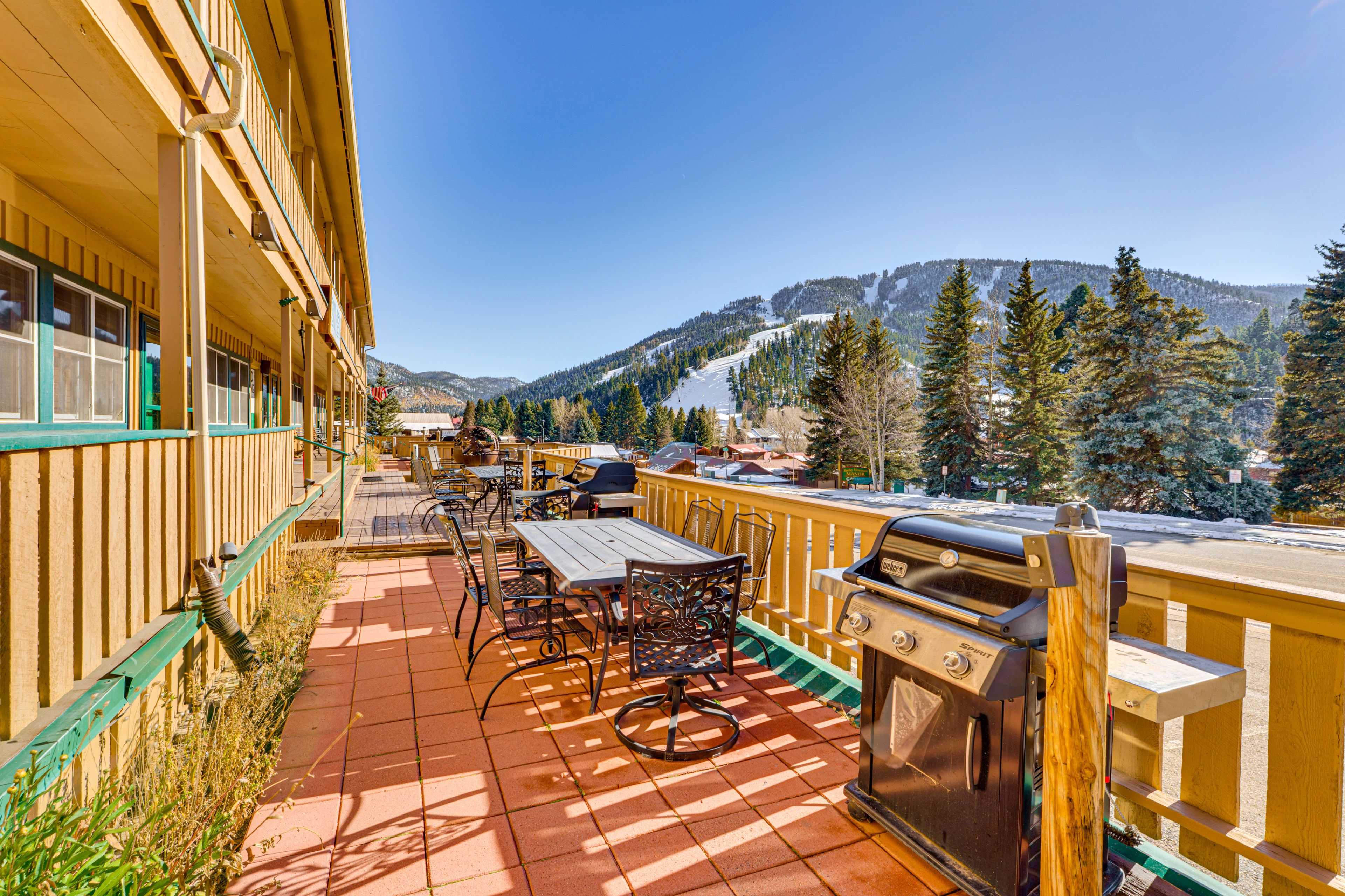 Exterior | Shared Deck | Ski Slopes Views