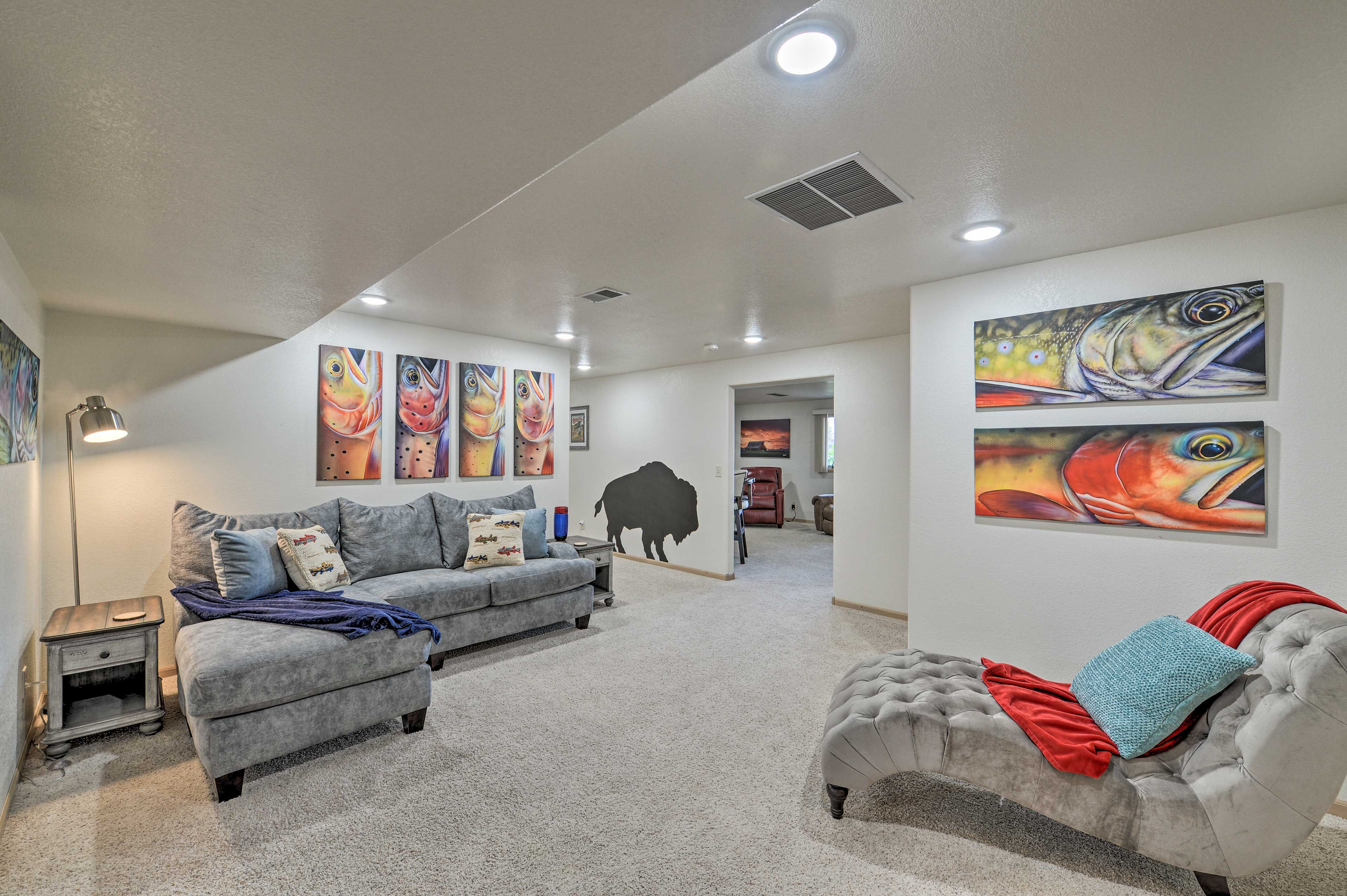 Living Area | Lower Level | Local Art Decor