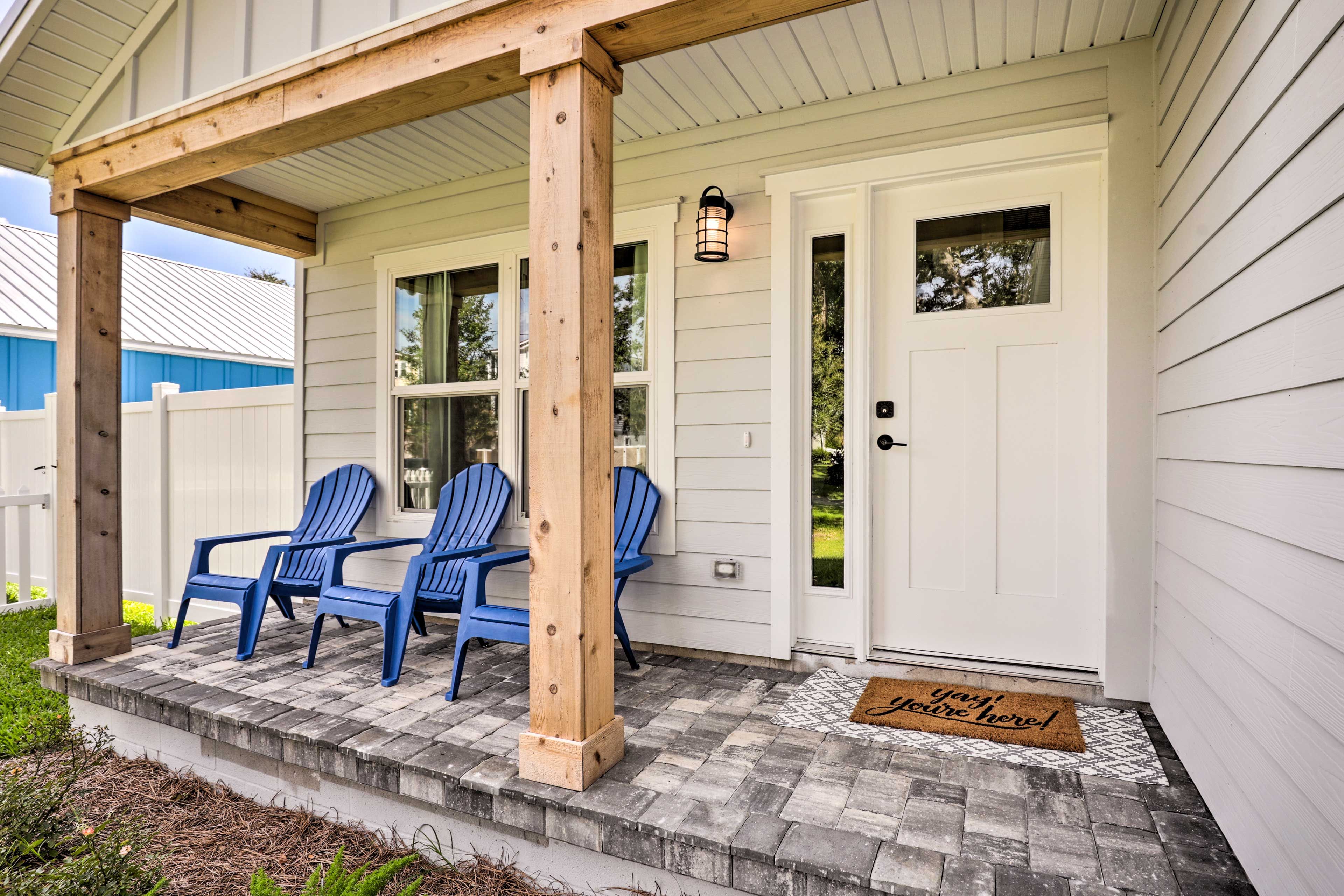 Exterior | 3 Stairs Required for Patio Access | 1,600 Sq Ft