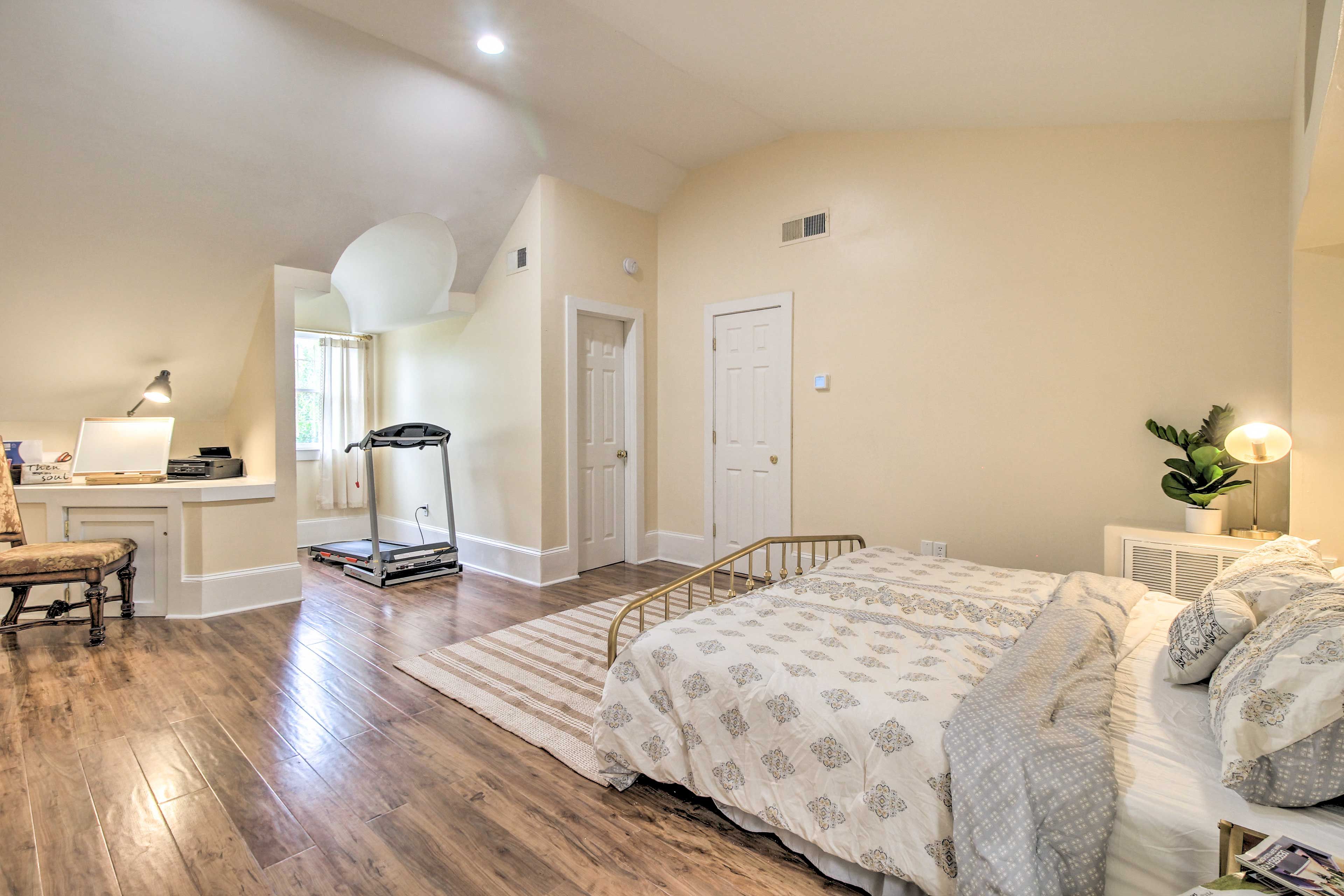 Bedroom 1 | Laptop-Friendly Workspace | Treadmill