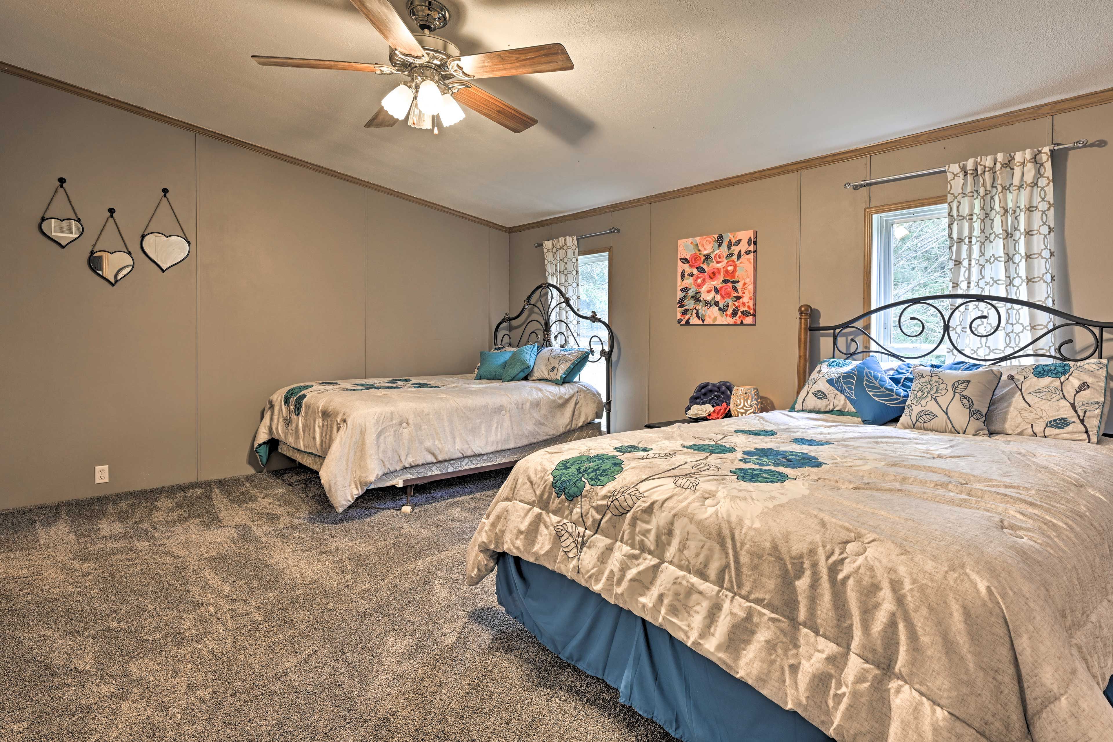 Bedroom 1 | 2 Queen Beds | 1st Floor | Stairs Required