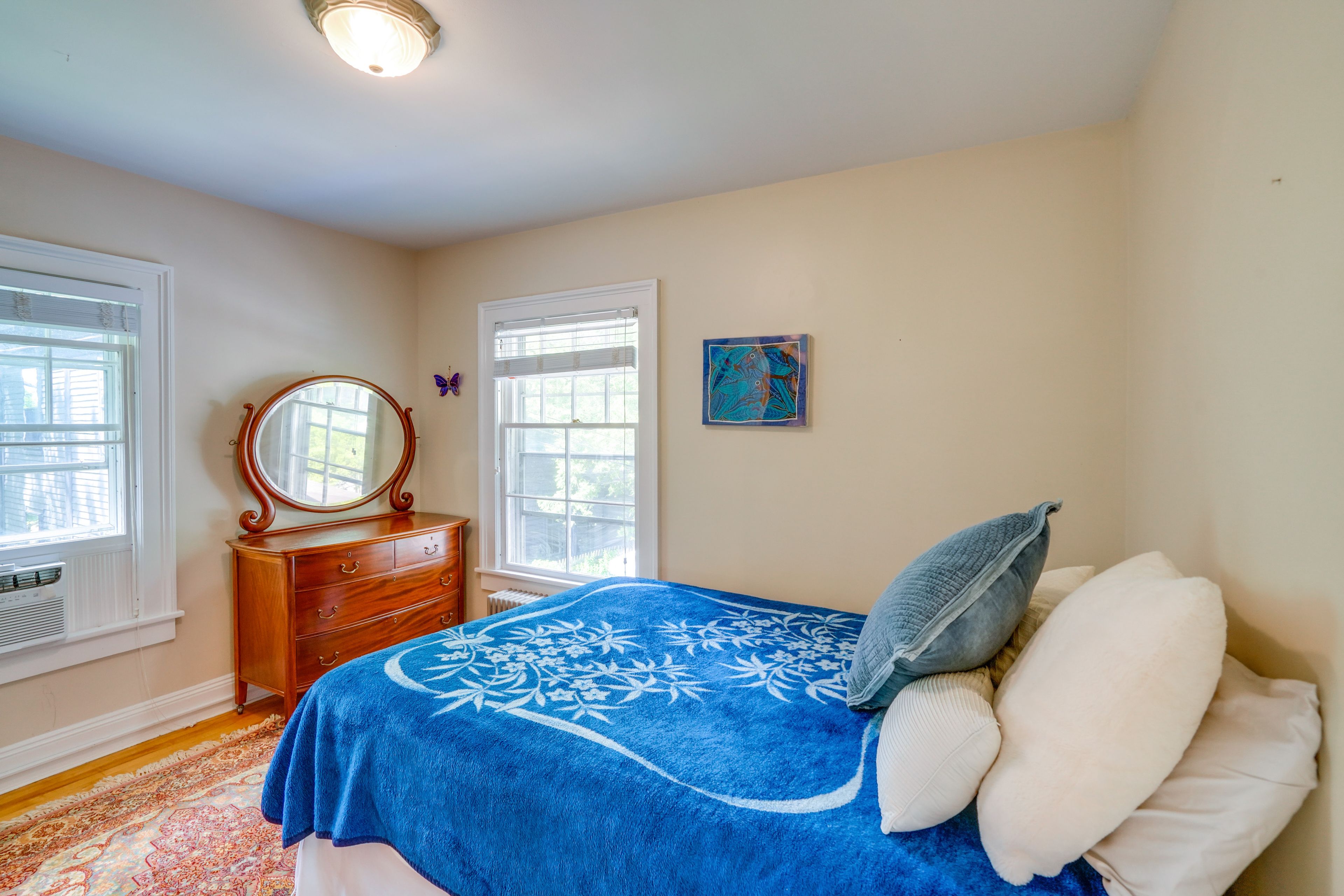 Bedroom 2 | 2nd Floor | Queen Bed | Window A/C Unit | En-Suite Bathroom