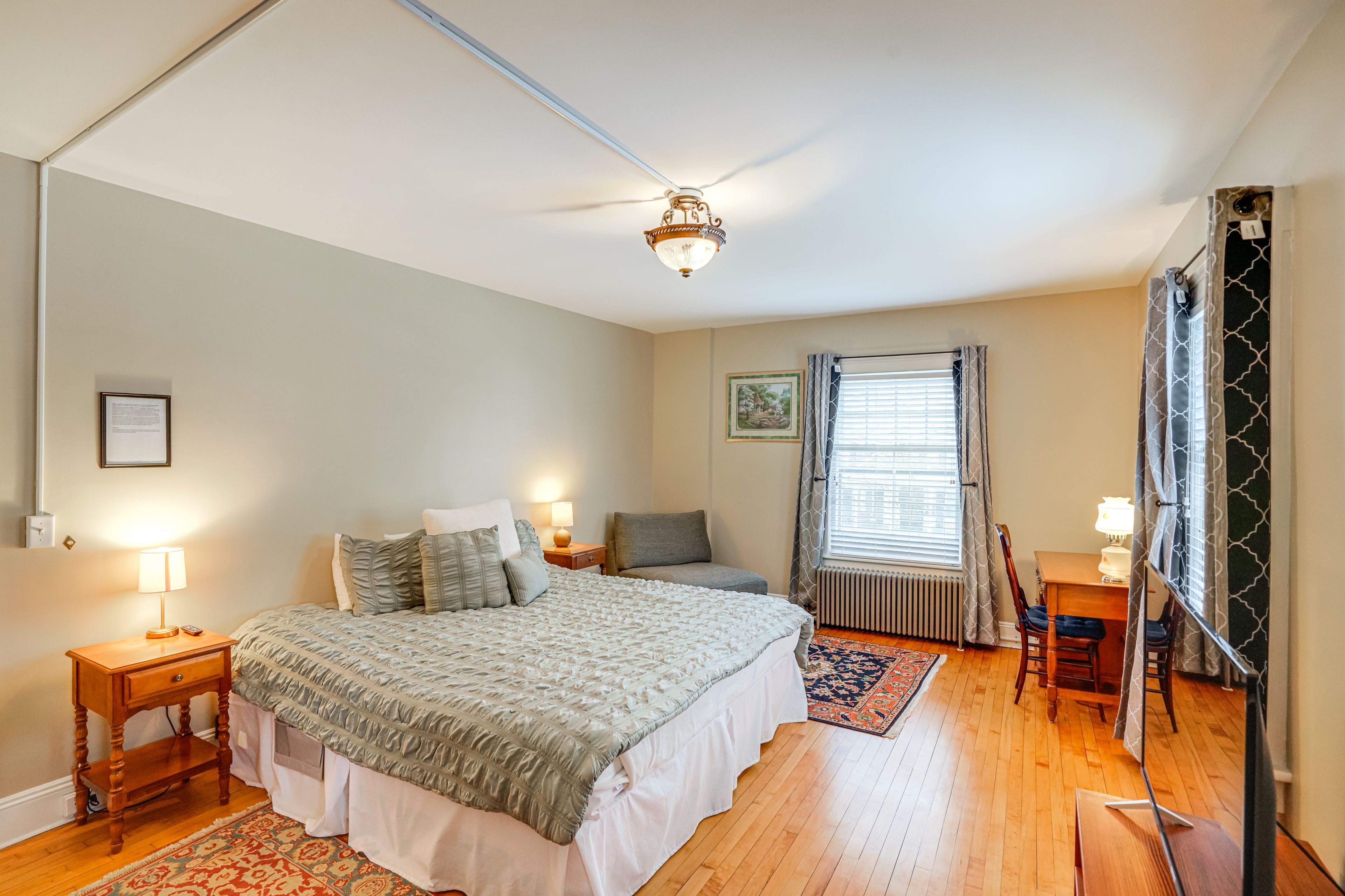 Bedroom 1 | 2nd Floor | King Bed | Smart TV | Linens Provided | Window A/C Unit