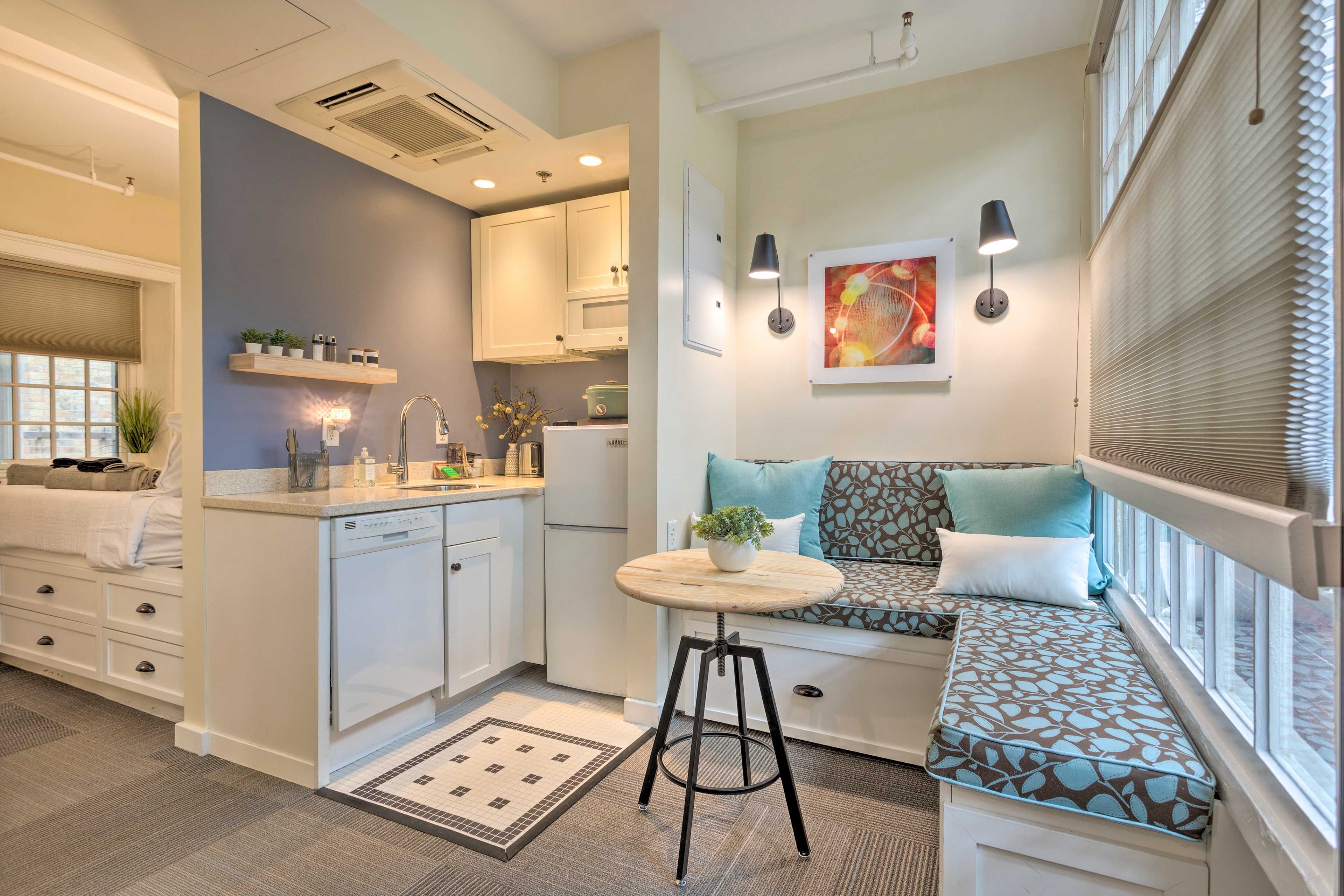 Providence Vacation Rental | Studio | 1BA | 4 Steps to Access | 264 Sq Ft