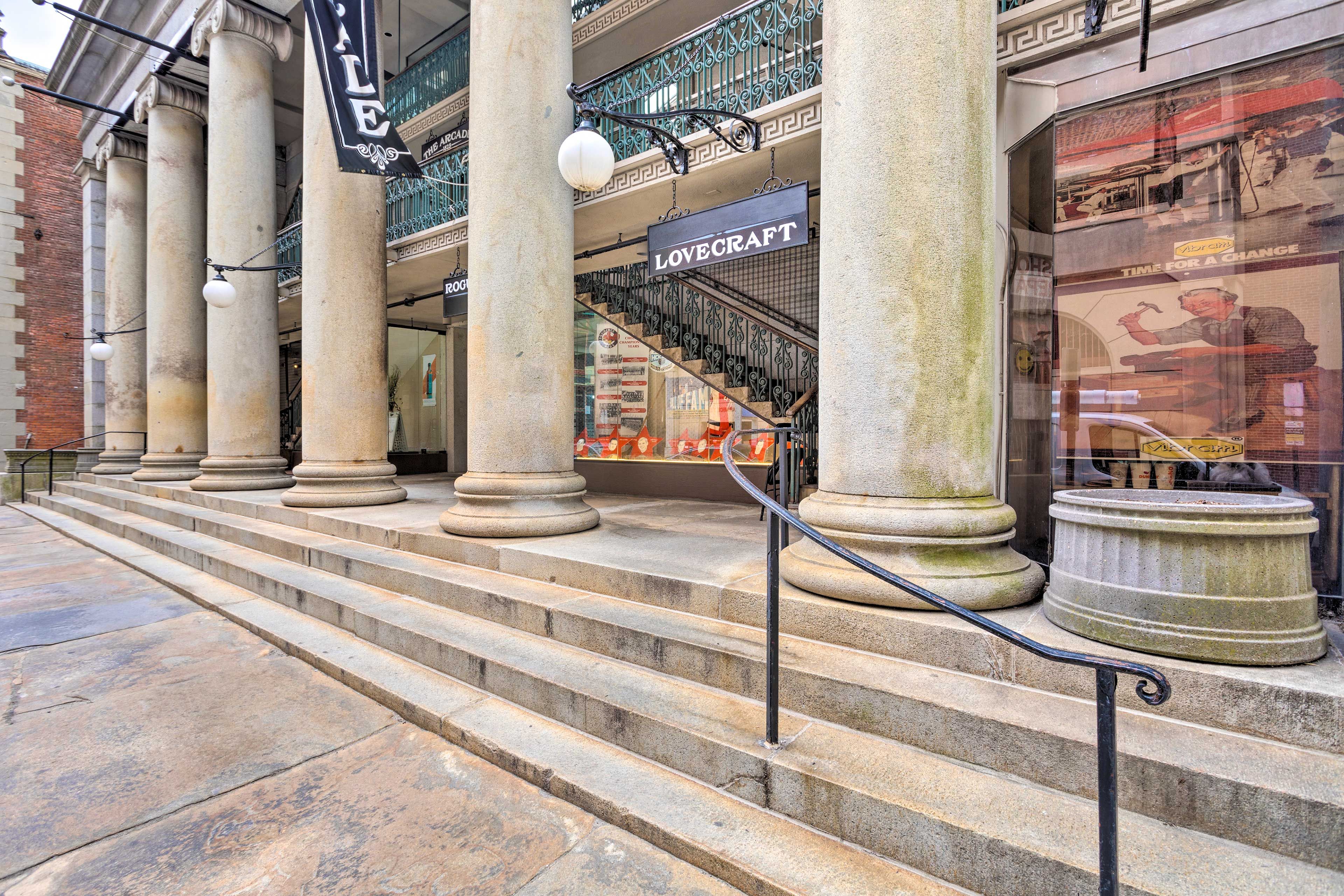 Building Exterior | Paid Public Parking Garage | No Overnight Street Parking