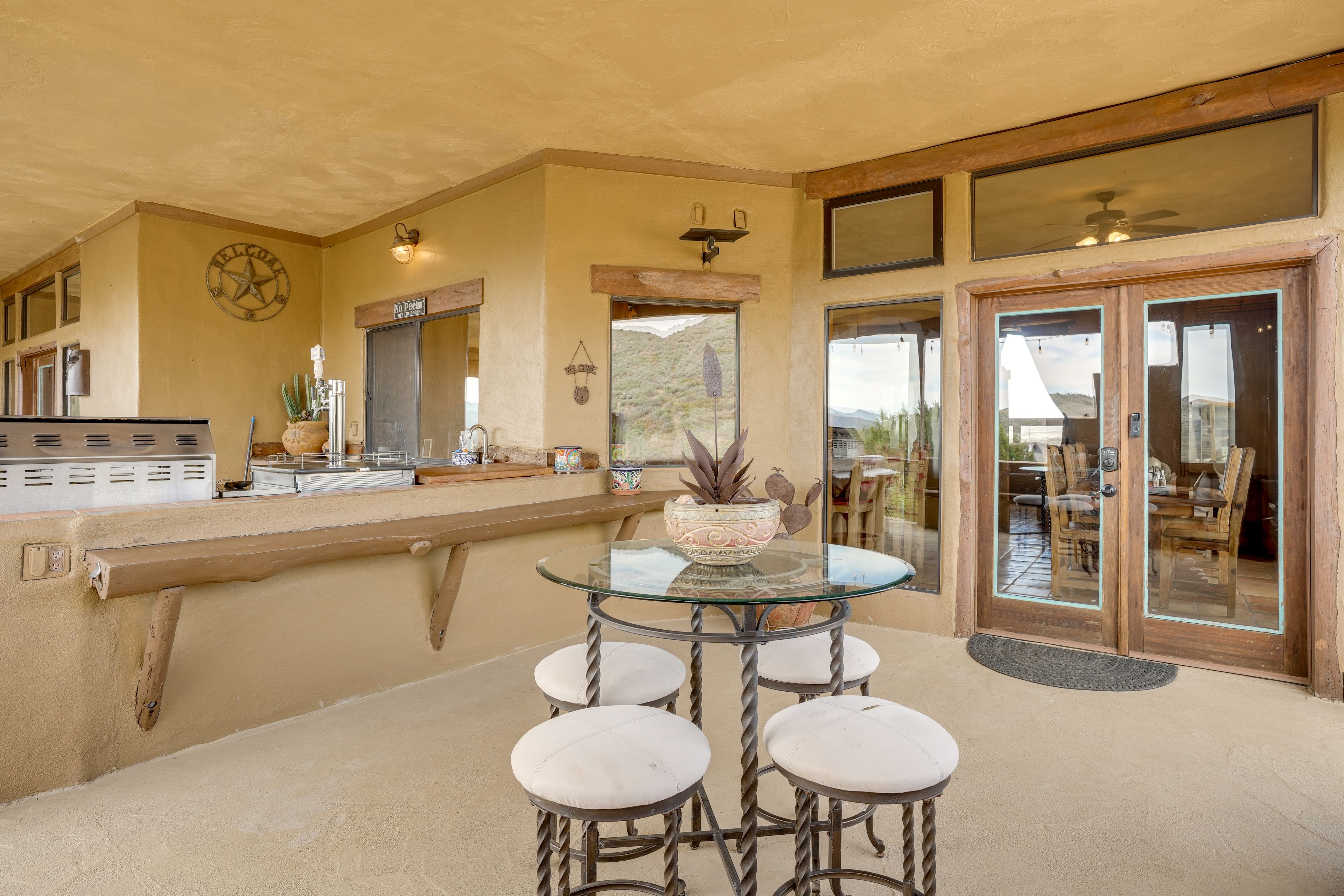 Covered Patio | Outdoor Dining & Seating | Chimenea