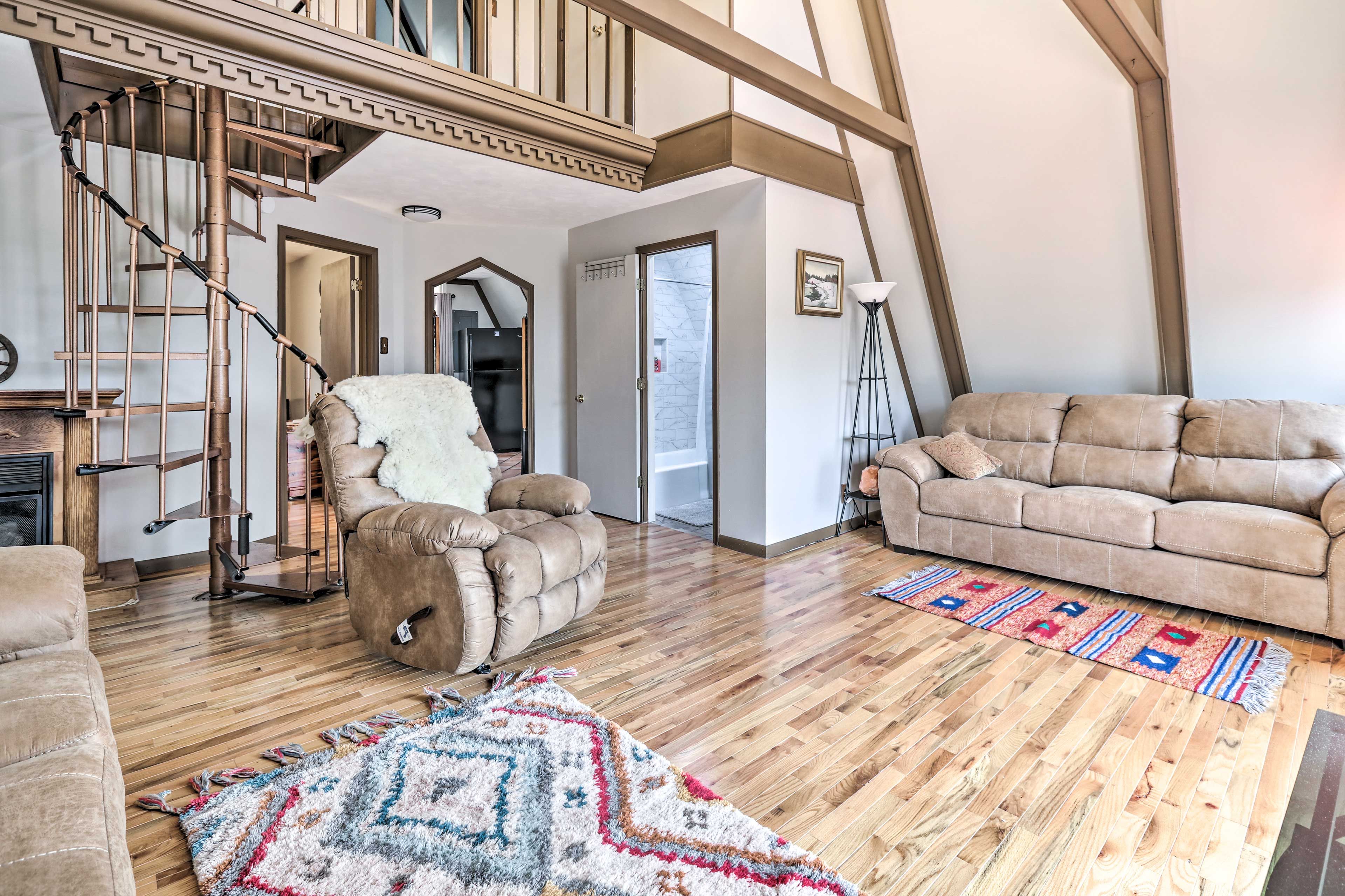 Living Room | 2 Queen Sleeper Sofas | 2nd Floor | Window A/C Unit | TV