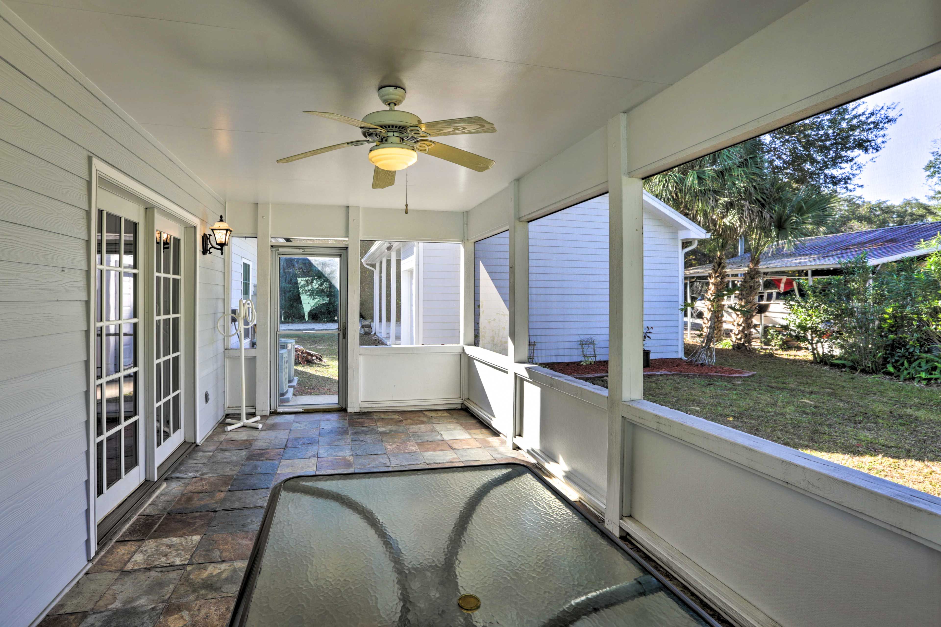Screened-In Porch | Access via Dining Room | Ceiling Fan