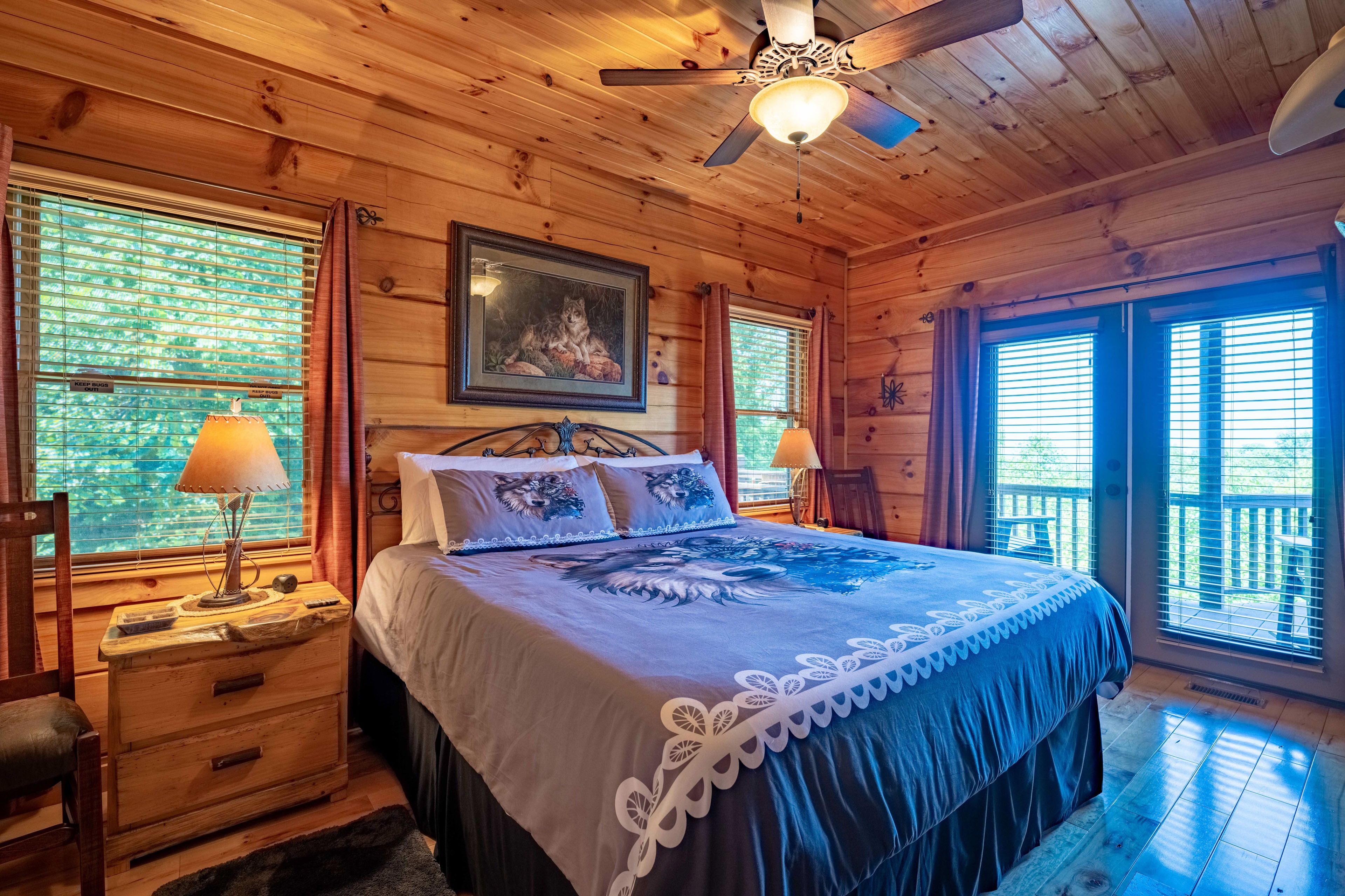 Bedroom 1 | King Bed | Linens & Towels Provided | Smart TV | Fireplace