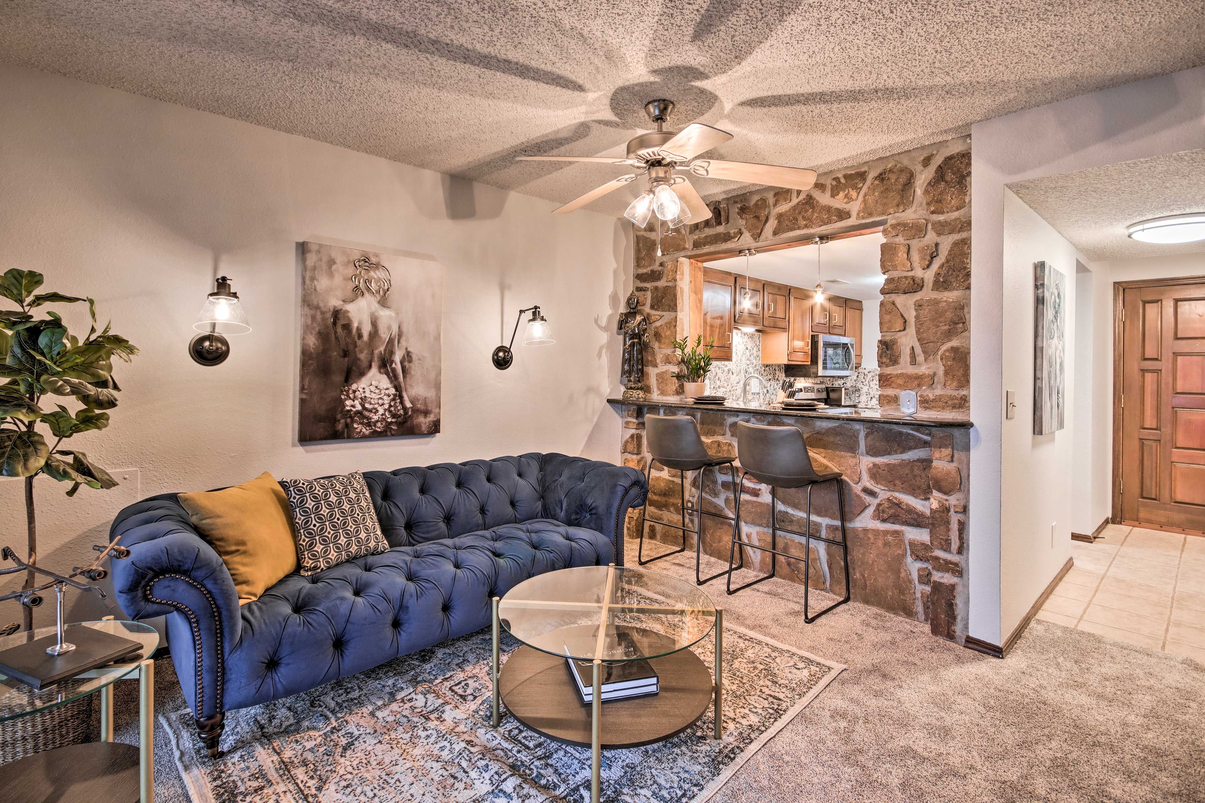 Afton Vacation Rental | 1BR | 1.5BA | Stairs Required | 1,150 Sq Ft