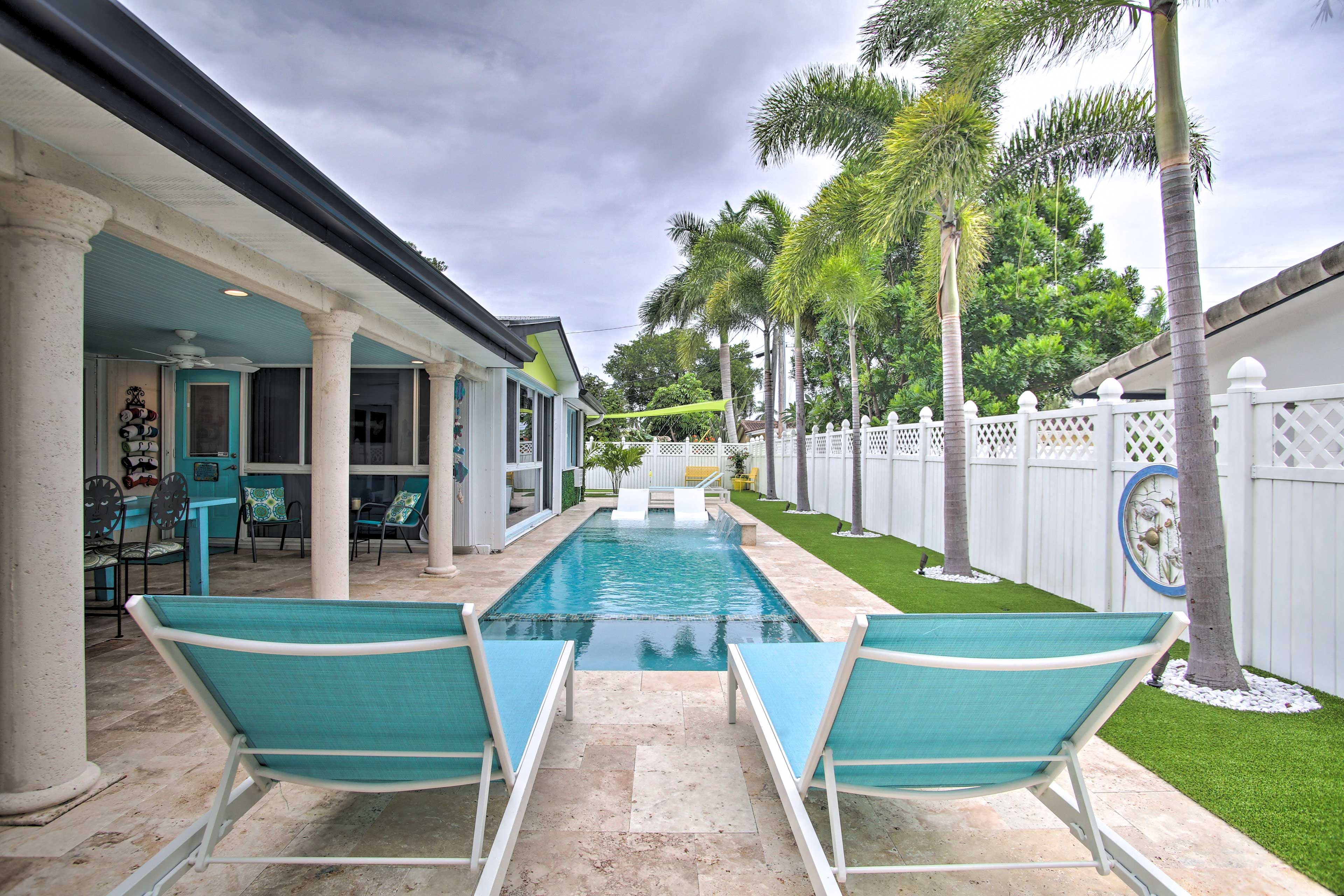 Heated Saltwater Pool | Spa | Lounge Chairs