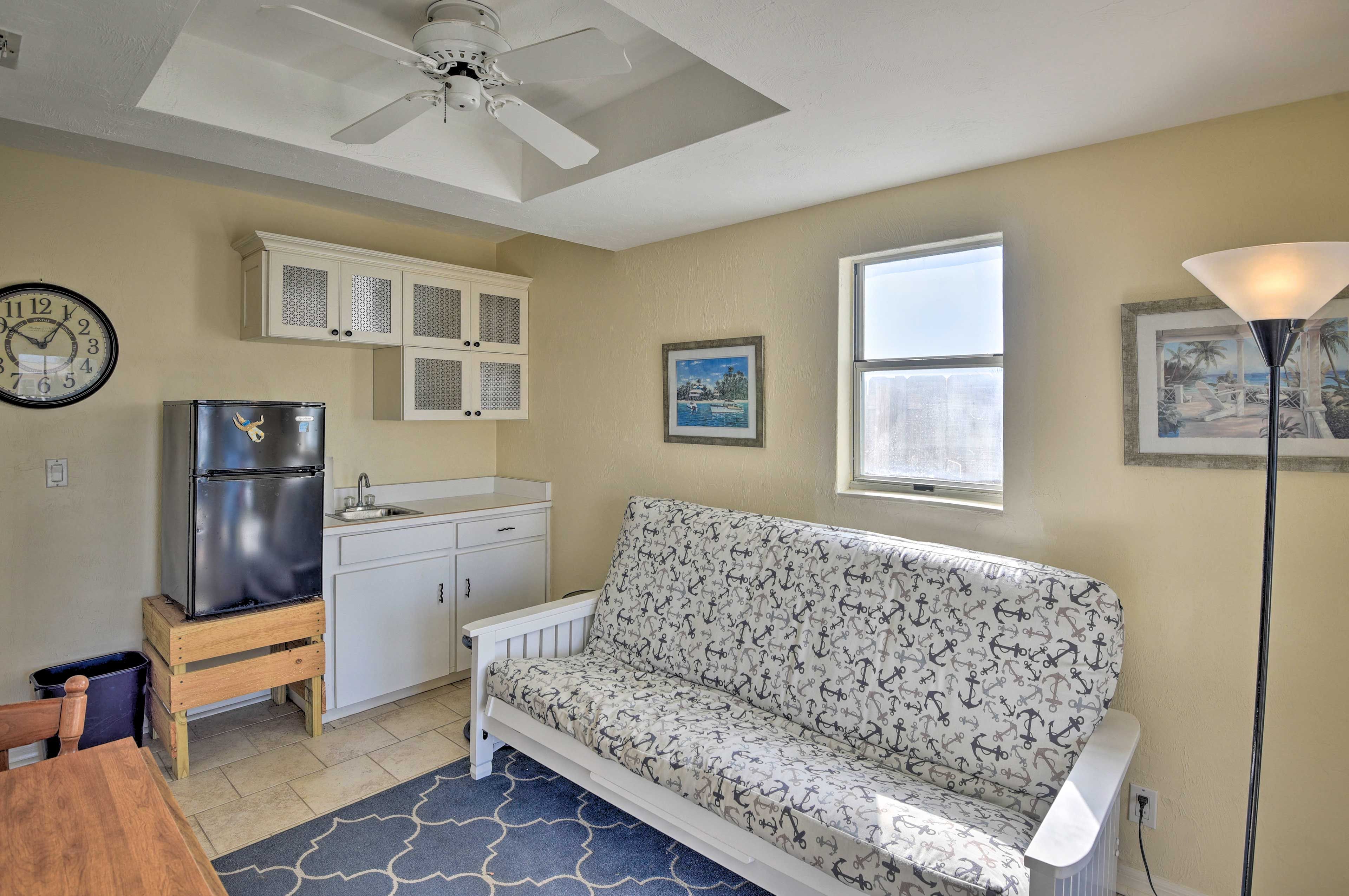 Sitting Room | Utility Sink | Mini Fridge