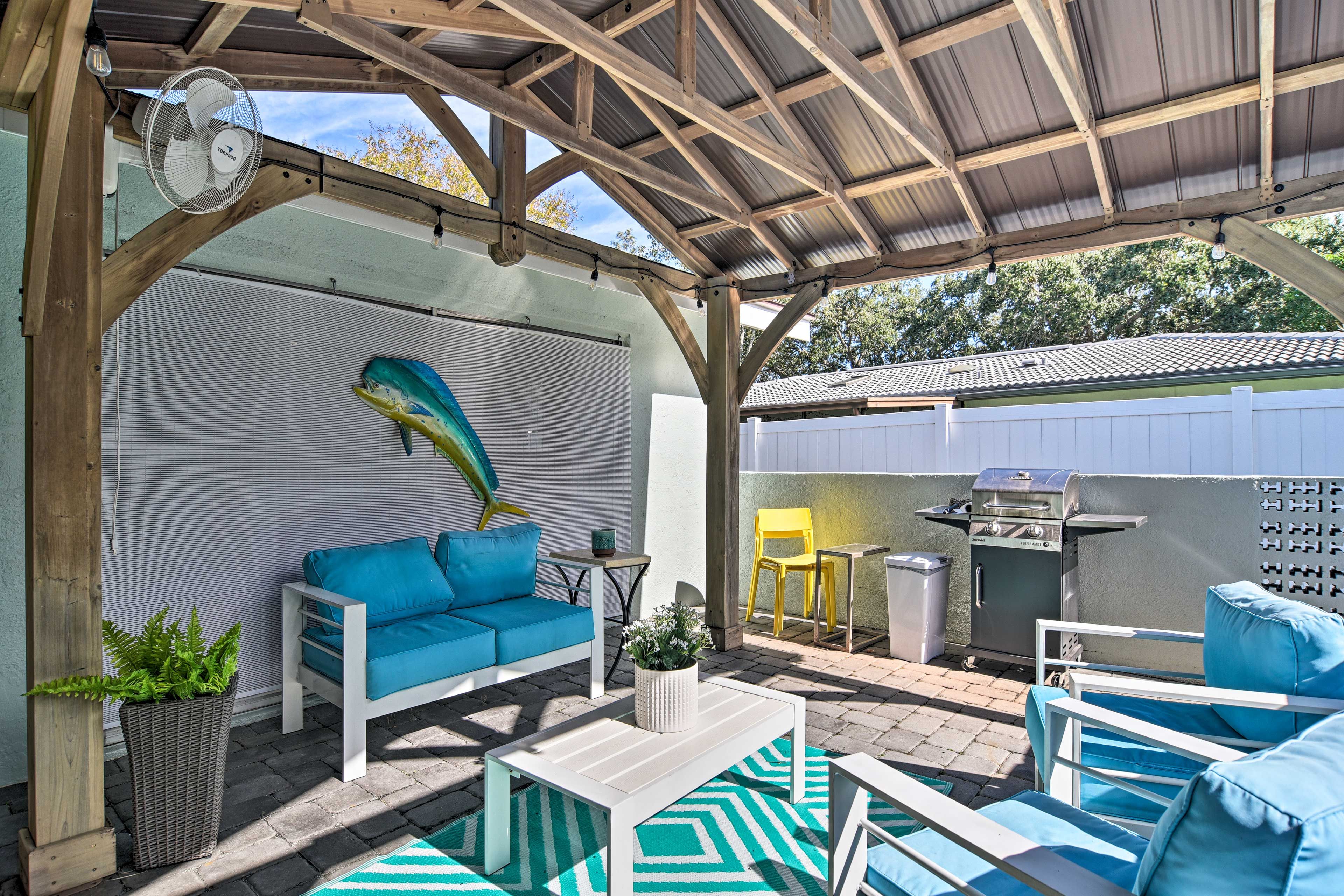 Furnished Patio w/ Pavilion | Gas Grill