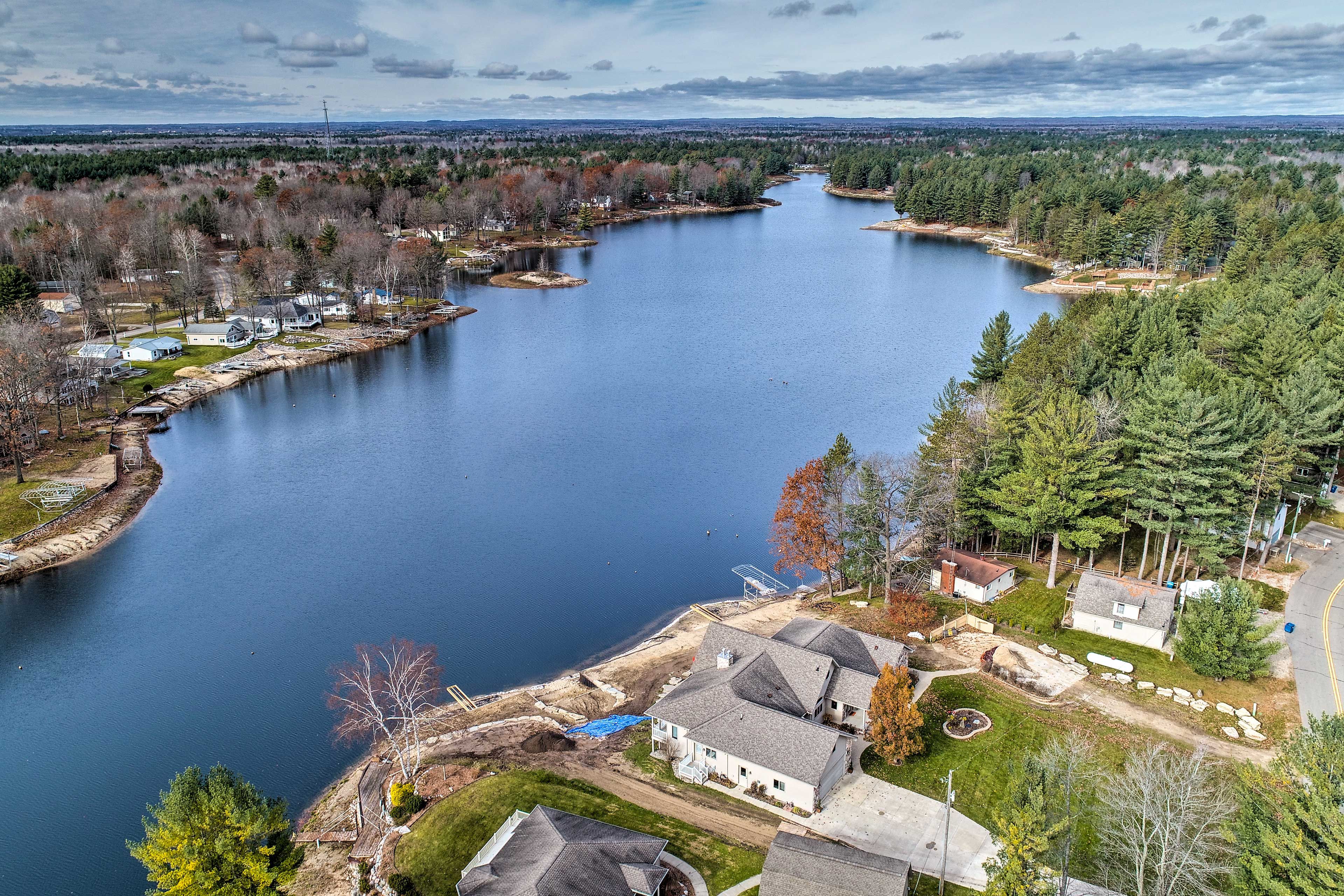 Aerial View of Property & Secord Lake