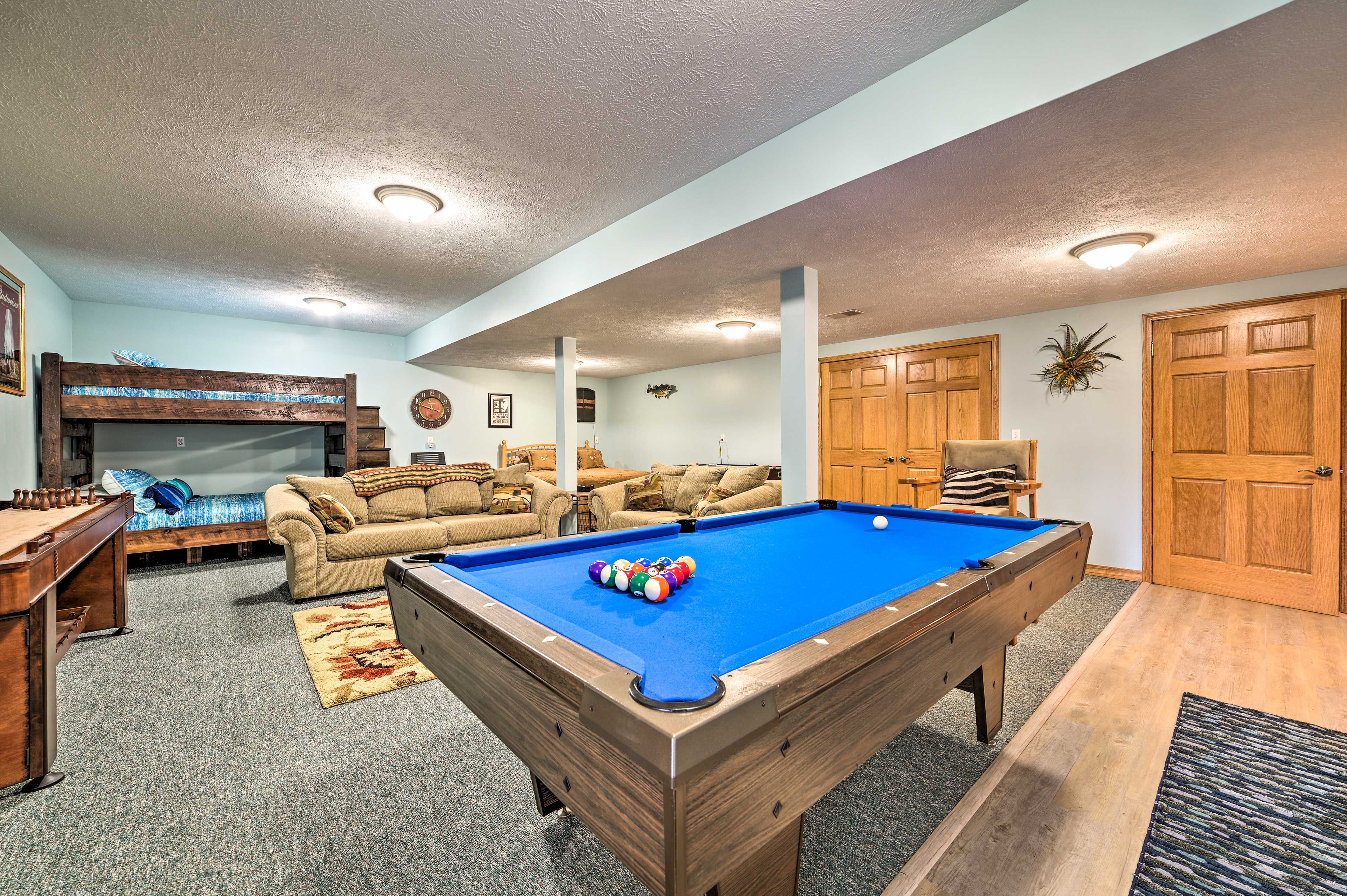 Game Room | Queen Bed | Full/Queen Bunk Bed | Queen Sleeper Sofa | Ground Floor