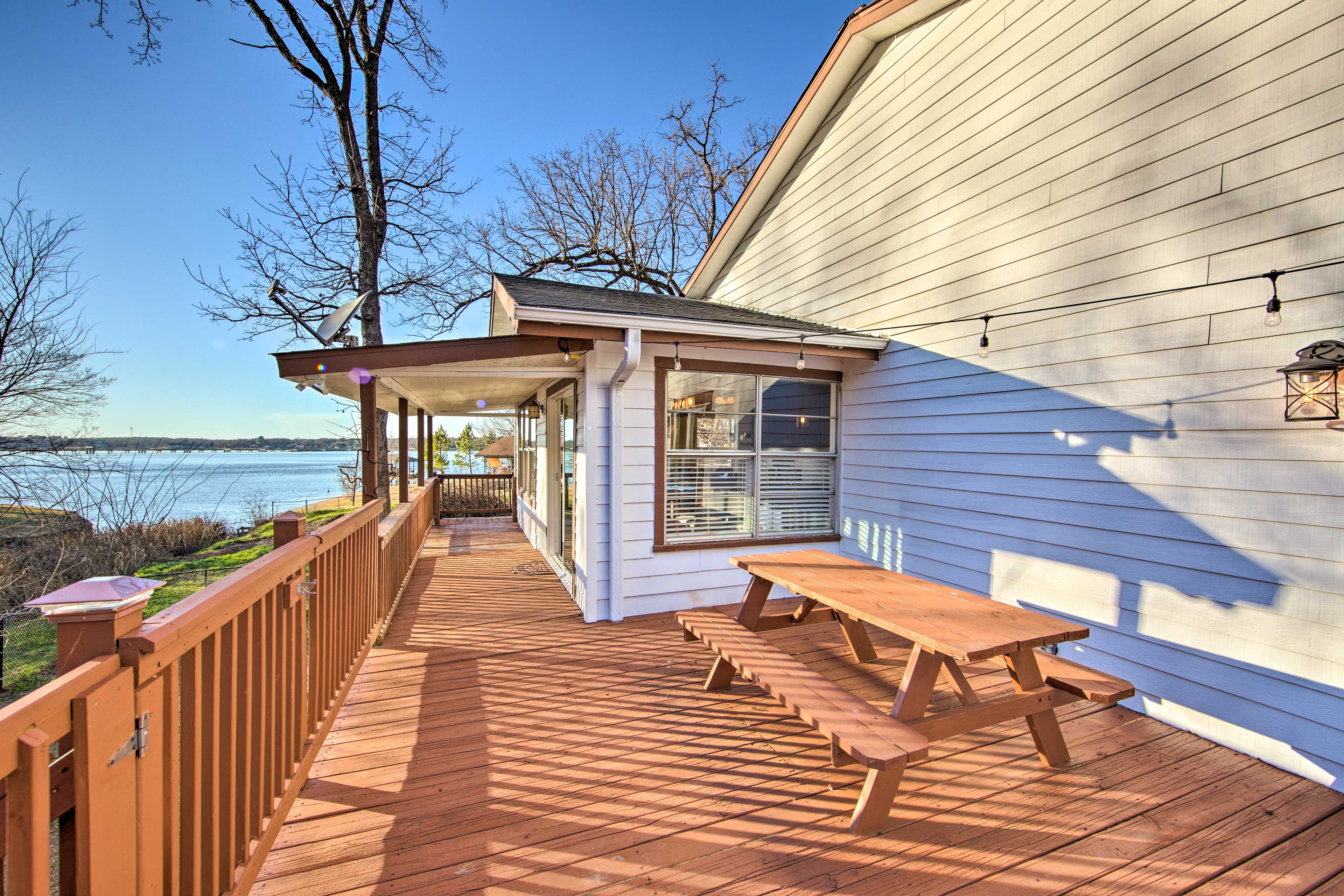 Private Deck | Lake Views | Outdoor Dining Area