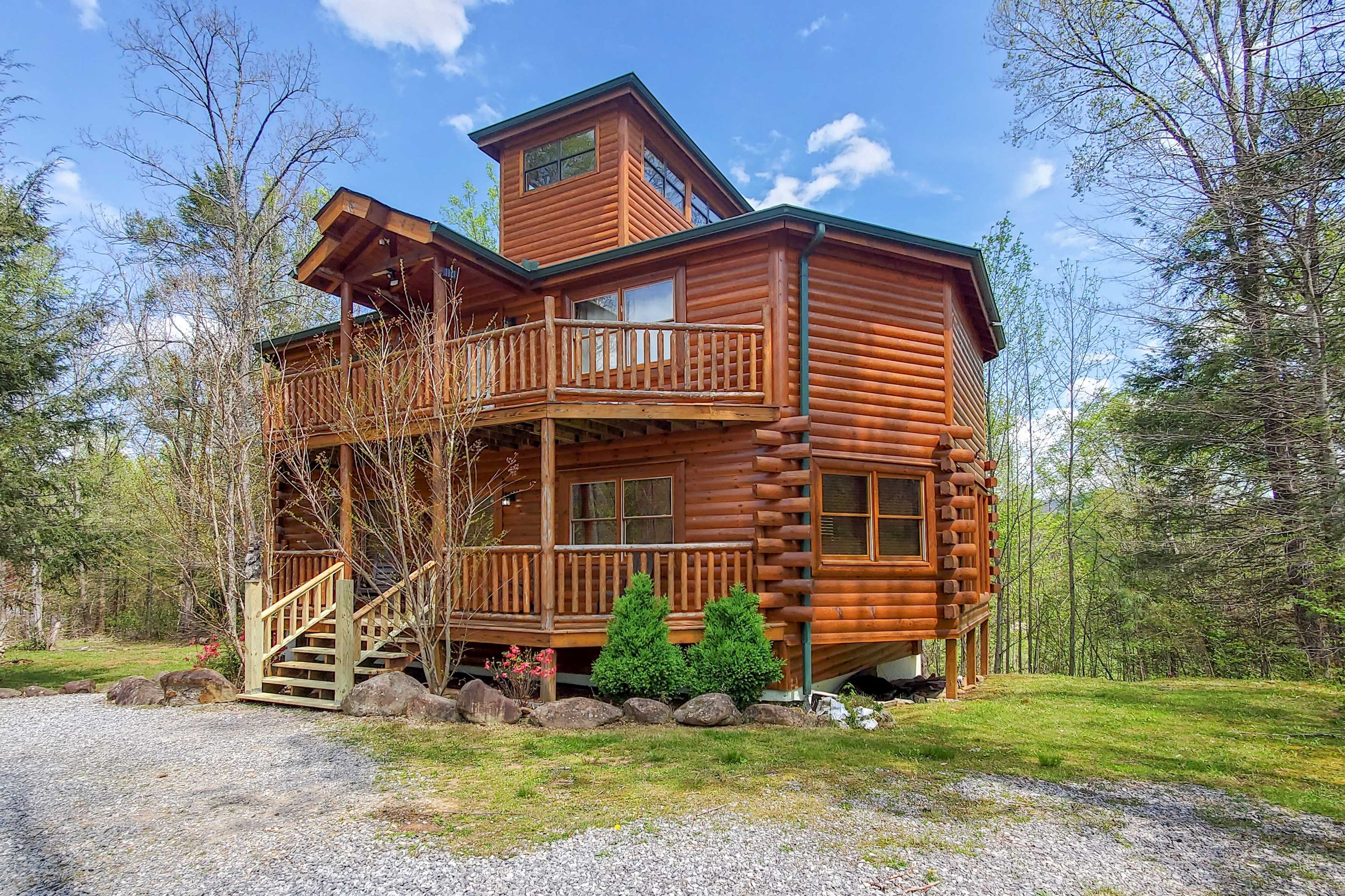 Cabin Exterior | Stairs Required to Access Entrance & Upper Levels of Cabin