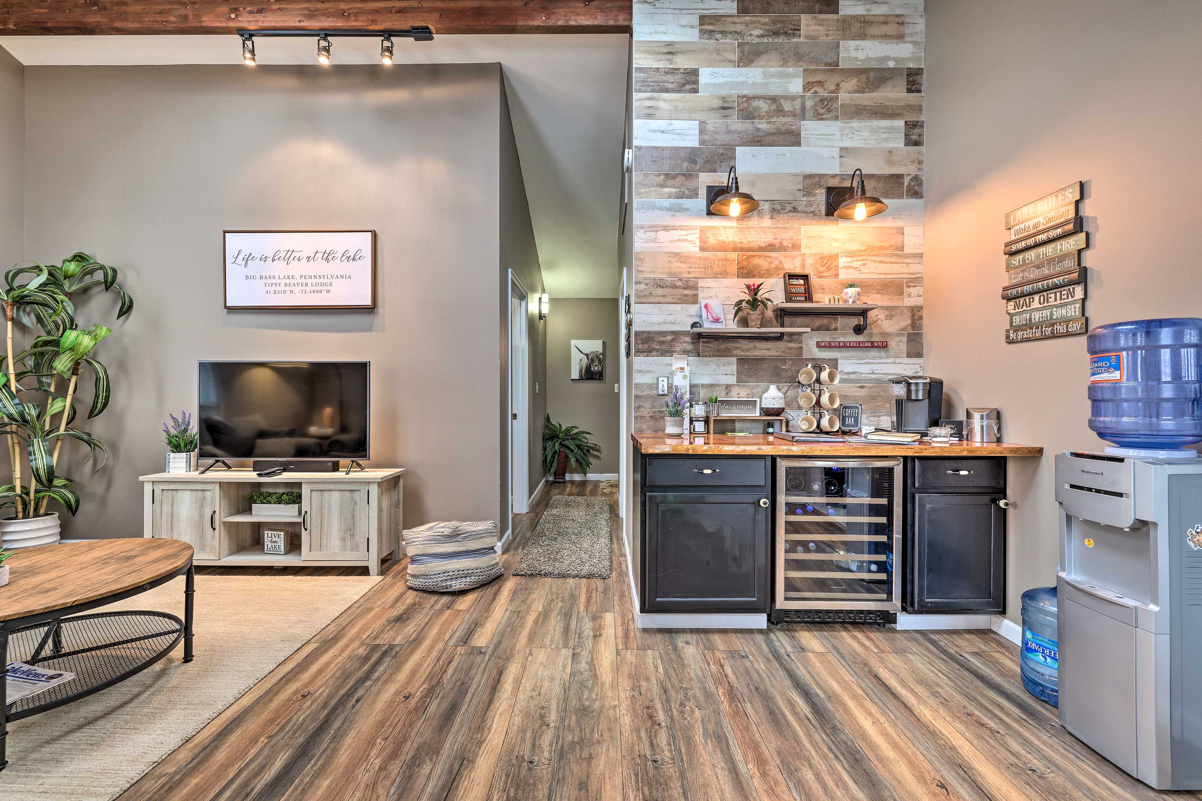 Living Room | Coffee Bar | Wine Cooler