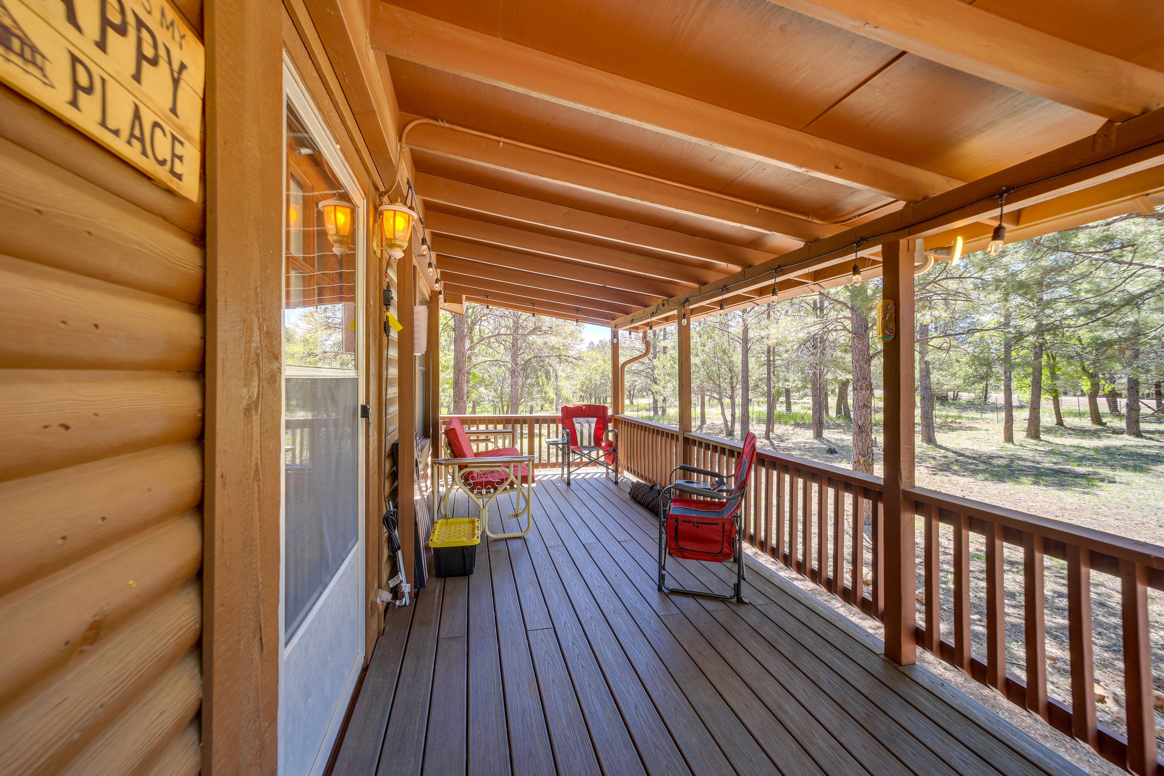 Covered Porch | Wooded Views