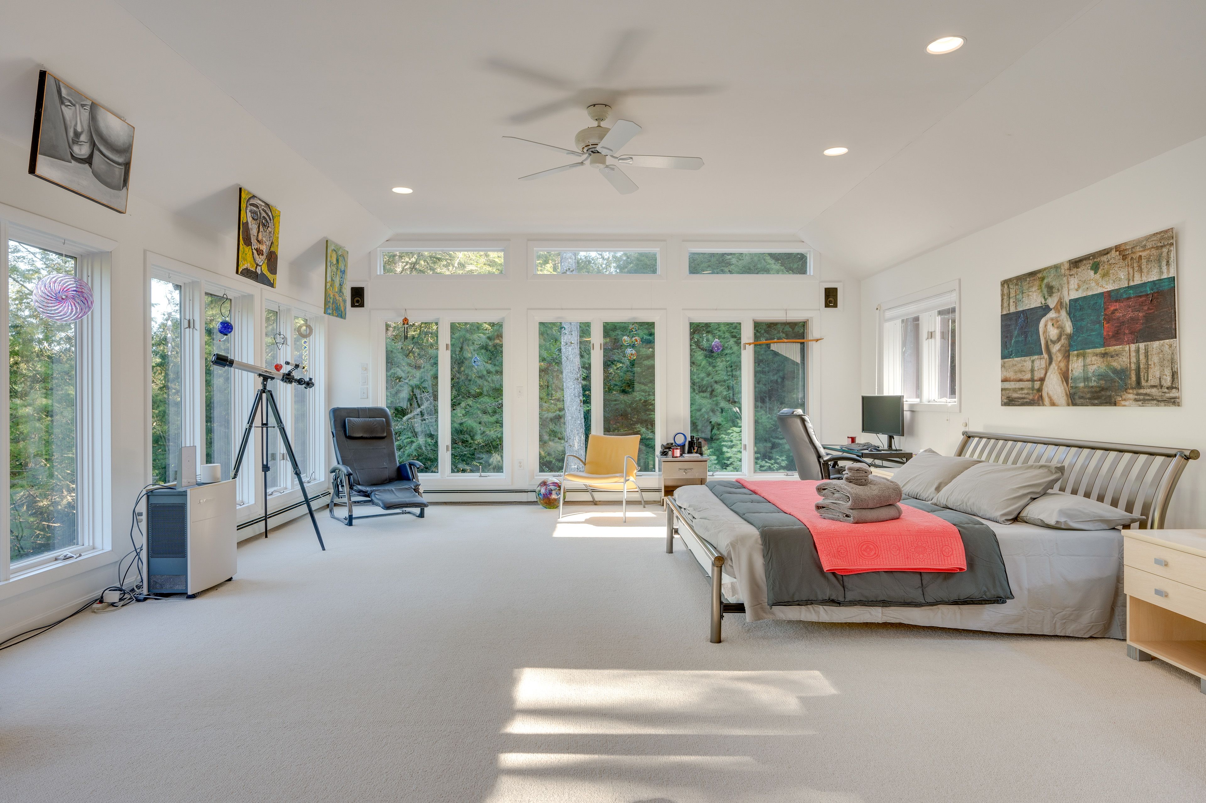 Bedroom 1 | King Bed | Linens Provided | Telescope | Desk Workspace