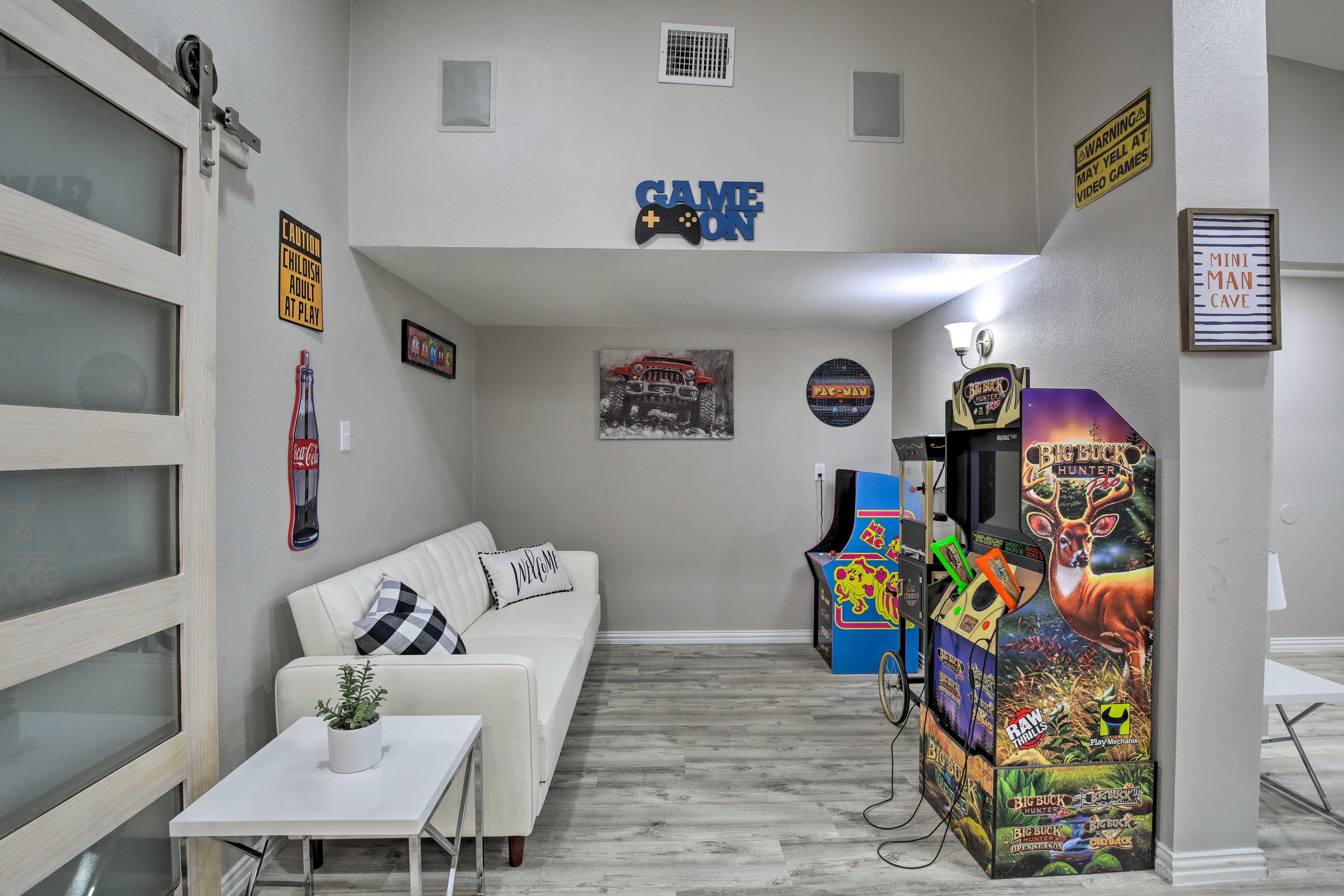 Game Room | Single-Story Home | Access via Living Room | Arcade Games