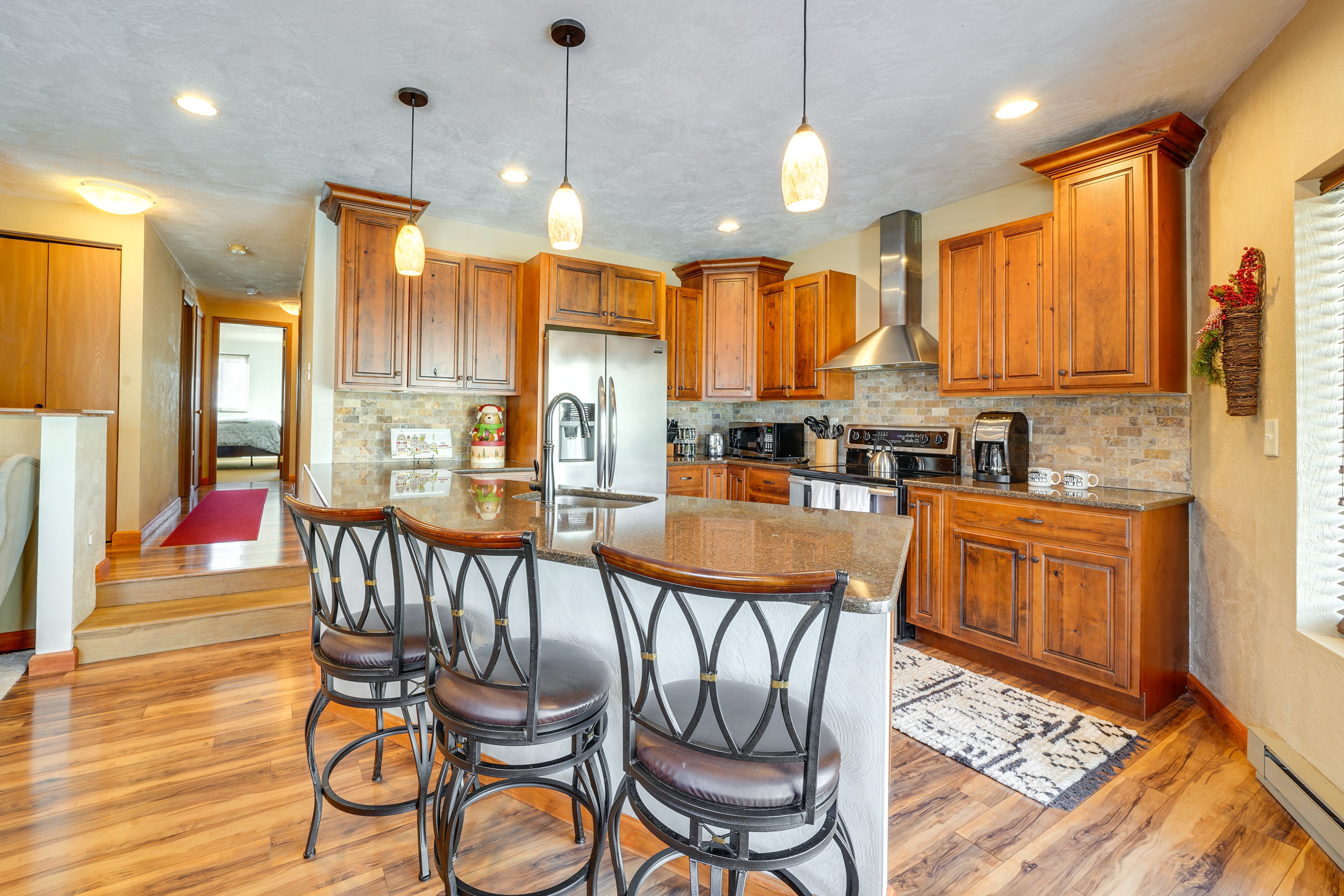 Kitchen | Drip Coffee Maker | Tea Kettle | Complimentary Spices | Knife Set
