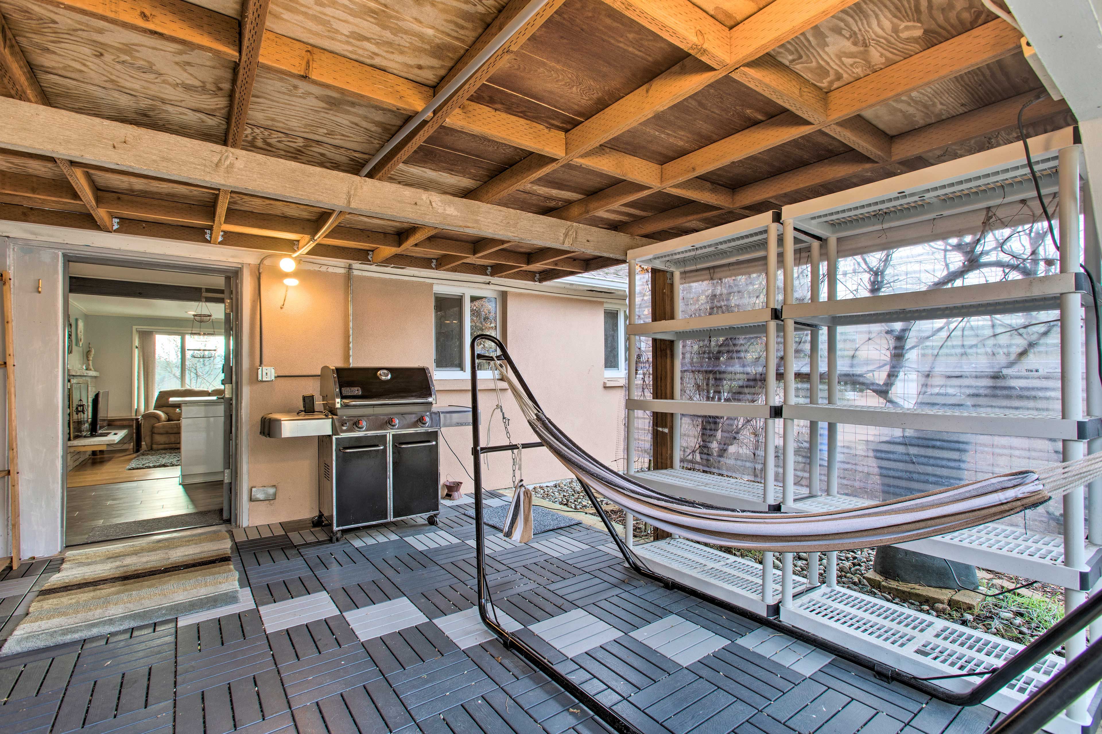 Home Exterior | Covered Porch w/ Gas Grill