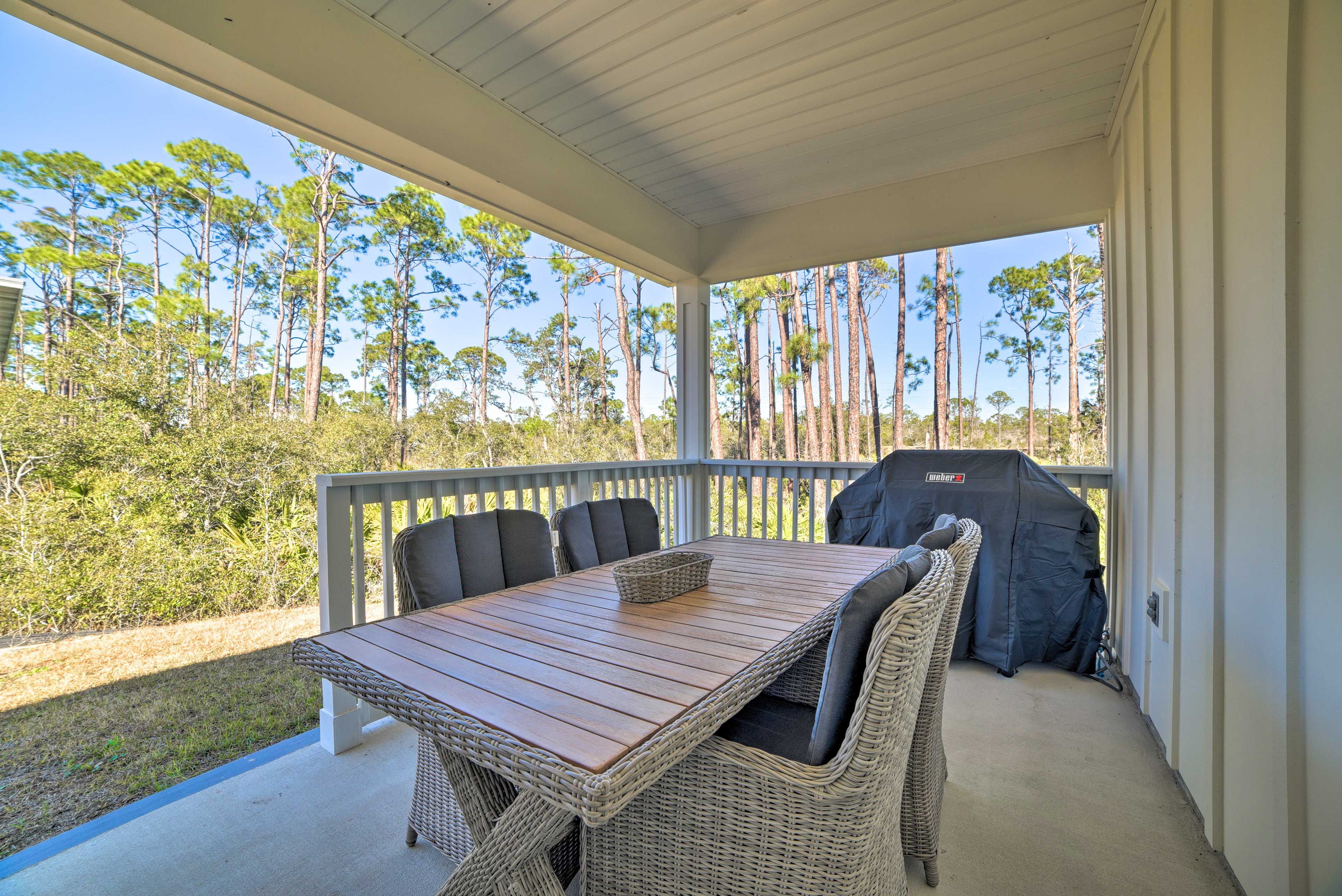 Private Patio | Gas Grill | Natural Views | Steps to Beach
