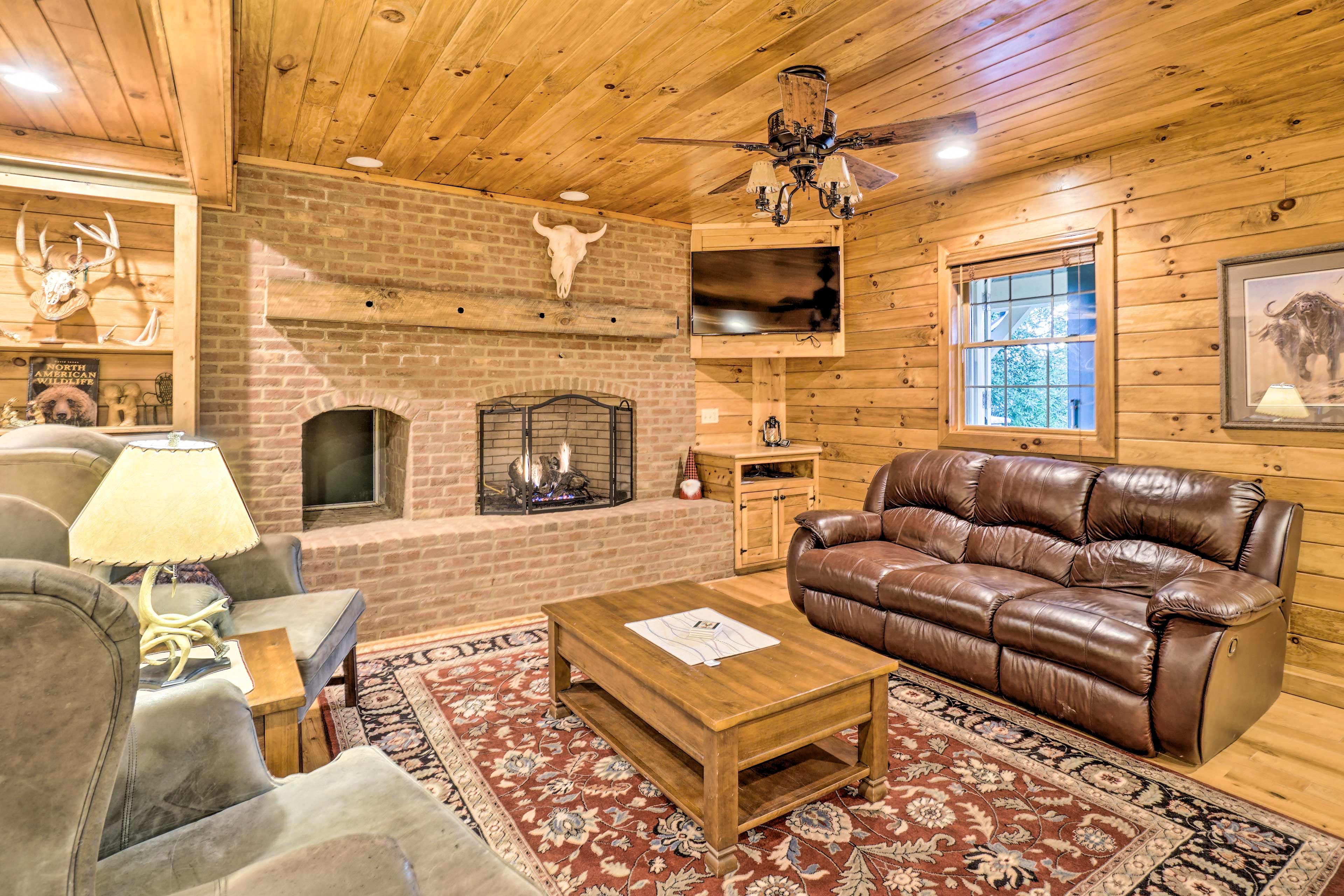 Bedroom 6 | 1st-Floor Suite | Living Area | Gas Fireplace | Smart TV