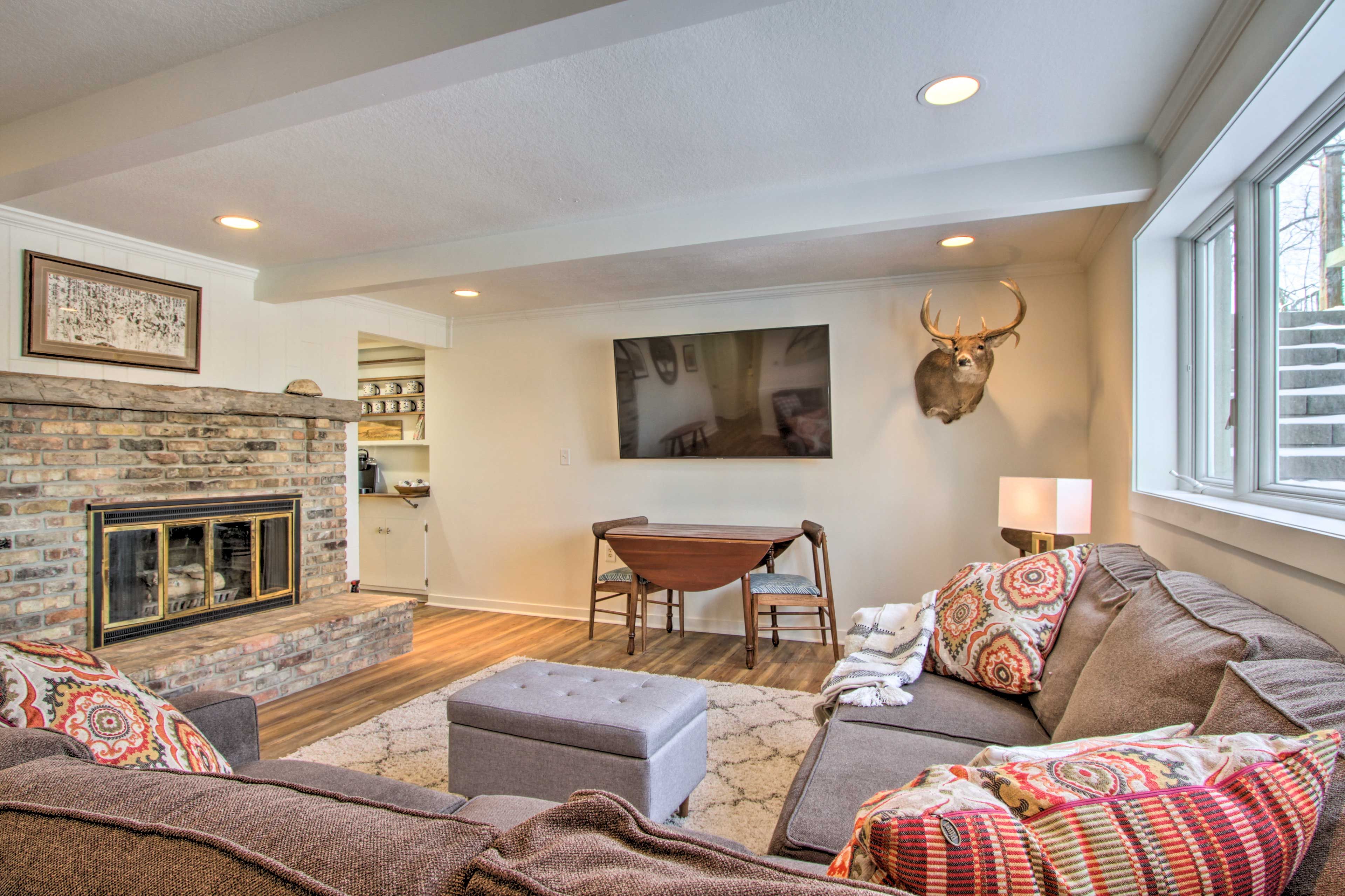 Living Room | Wood-Burning Fireplace