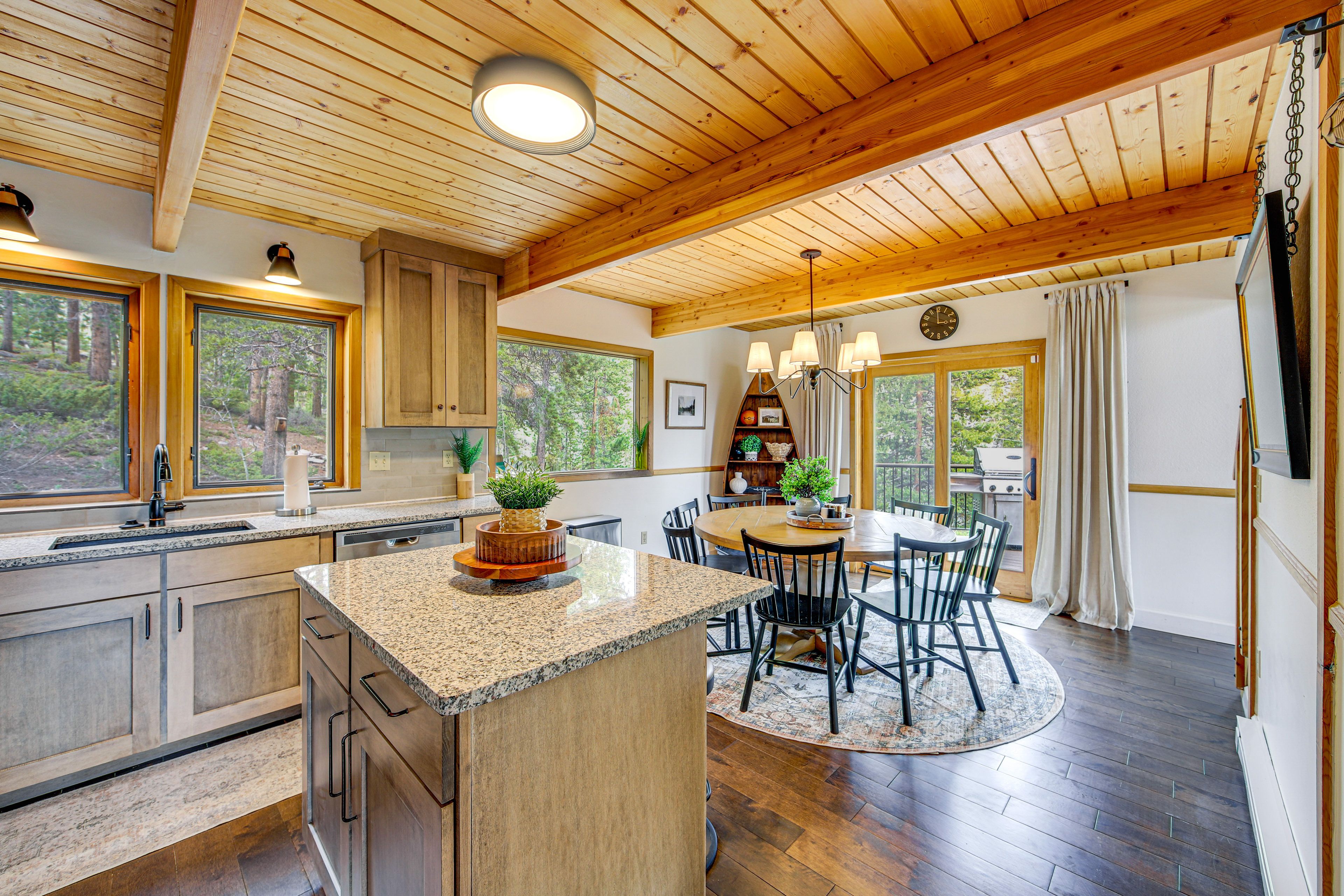 Kitchen & Dining Area | Main Floor | Dishes & Flatware Provided