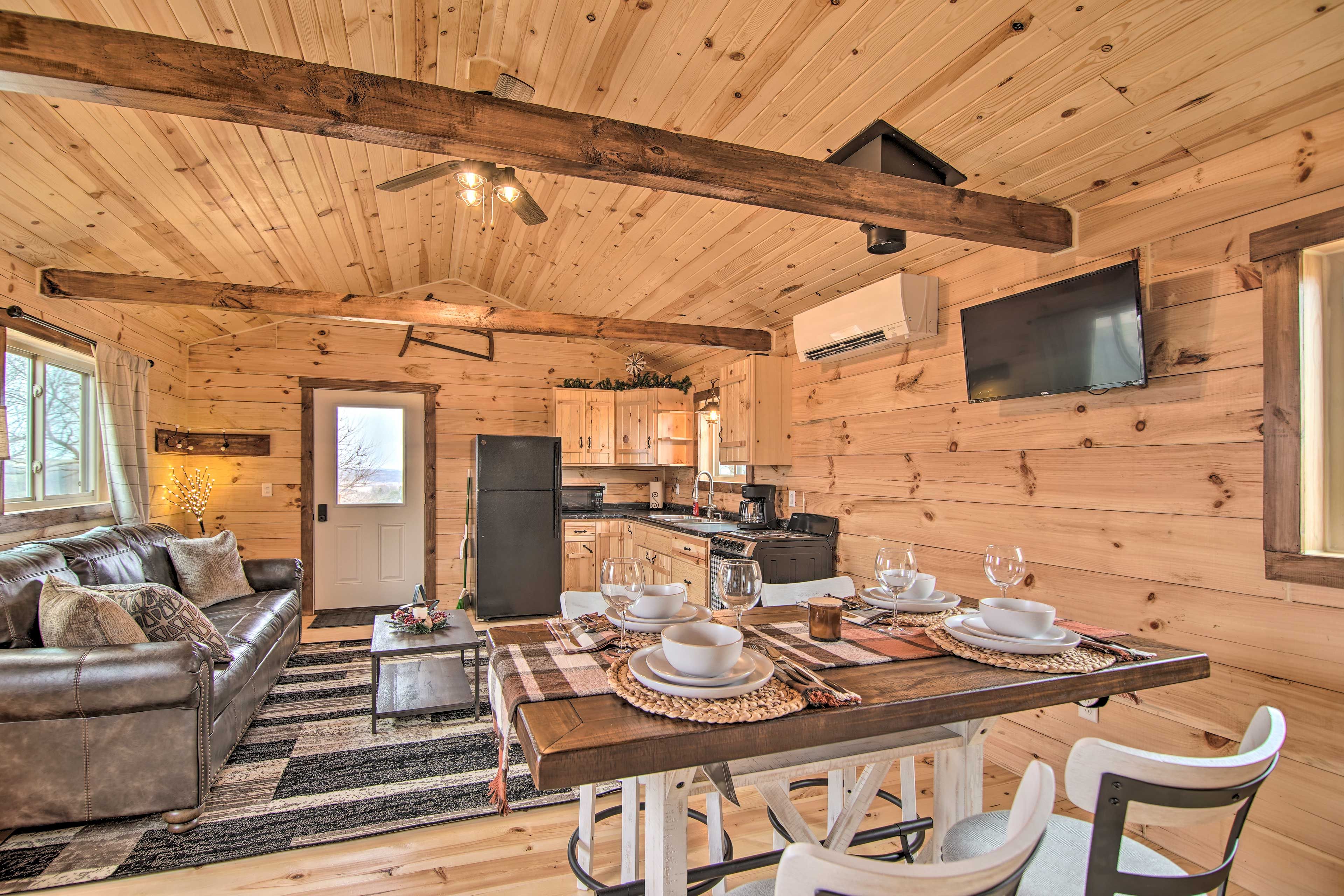 Dining Area | Smart TV | Exposed Beam Ceilings
