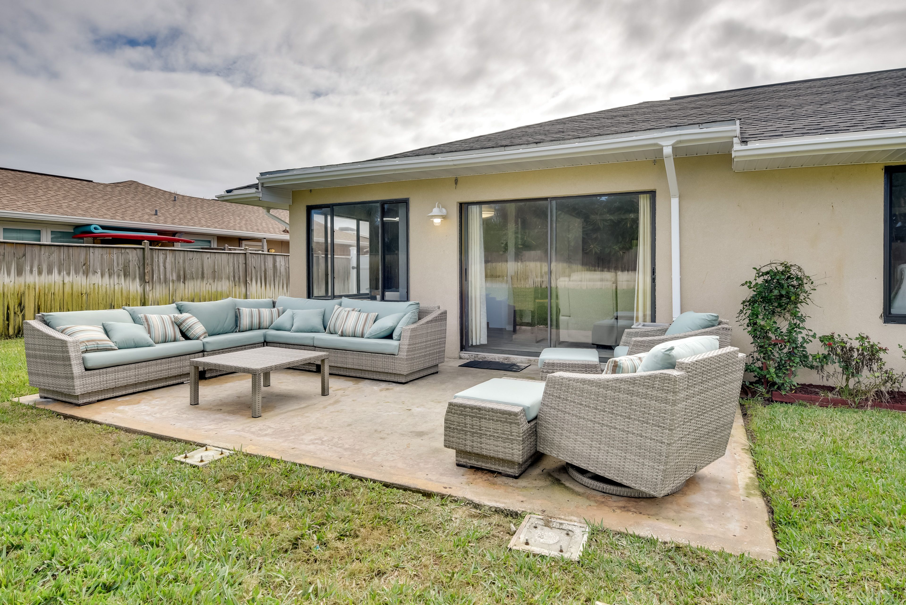 Private Backyard | Walking Distance to Residential Beach