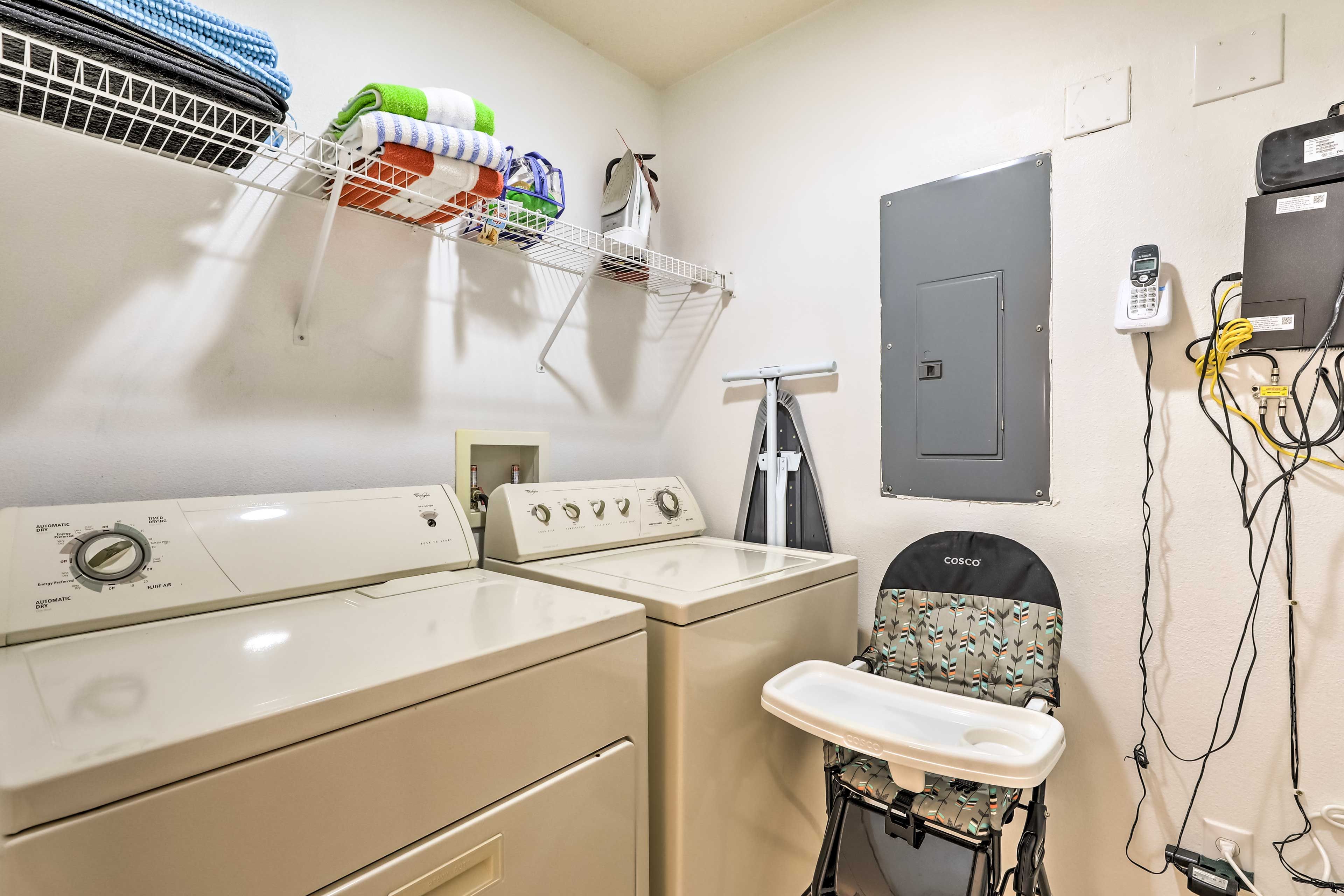 In-Unit Laundry | 1st Floor | High Chair | Iron/Ironing Board
