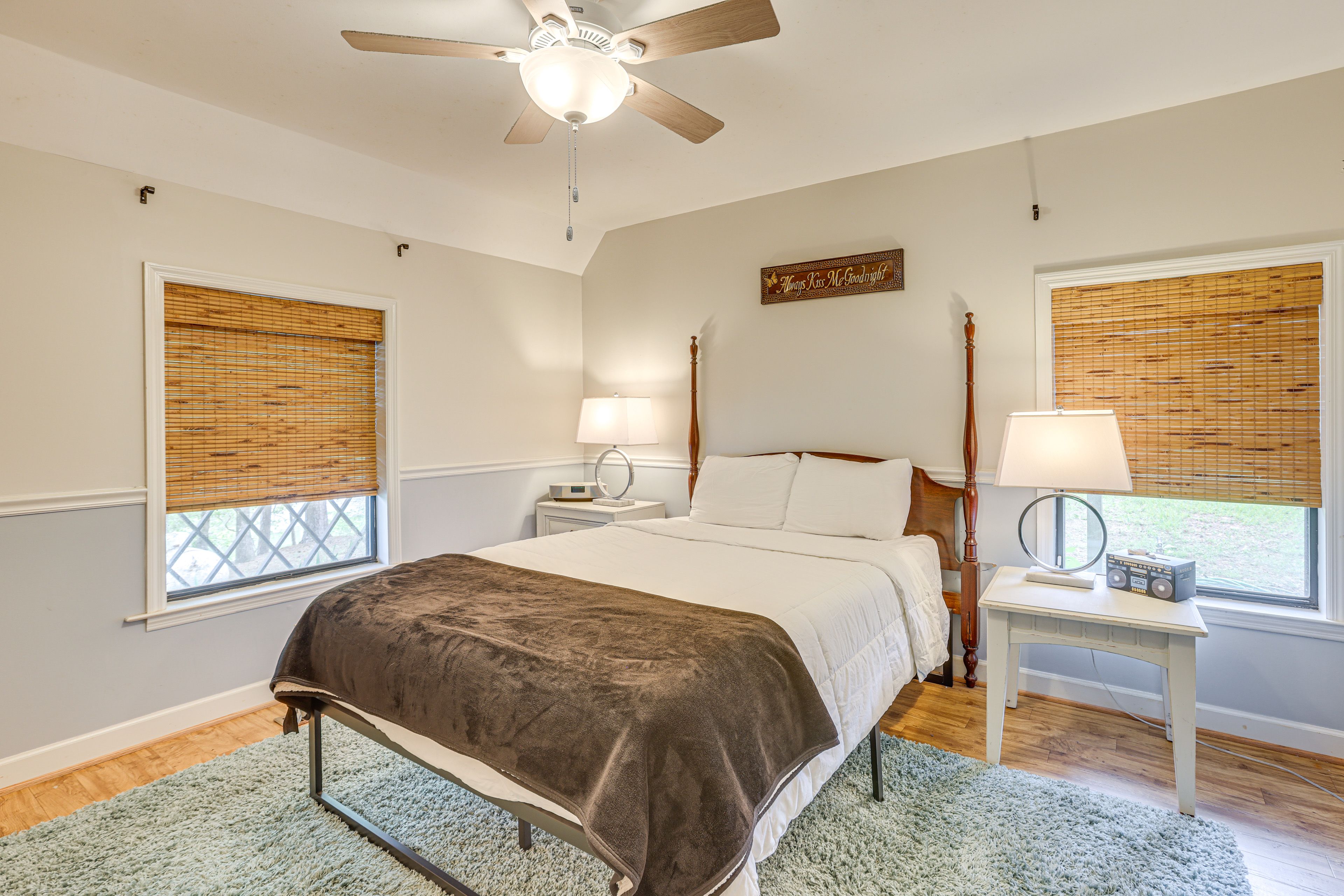 Bedroom 1 | Queen Bed | 2 Twin Bunk Beds | Linens Provided | 1st Floor