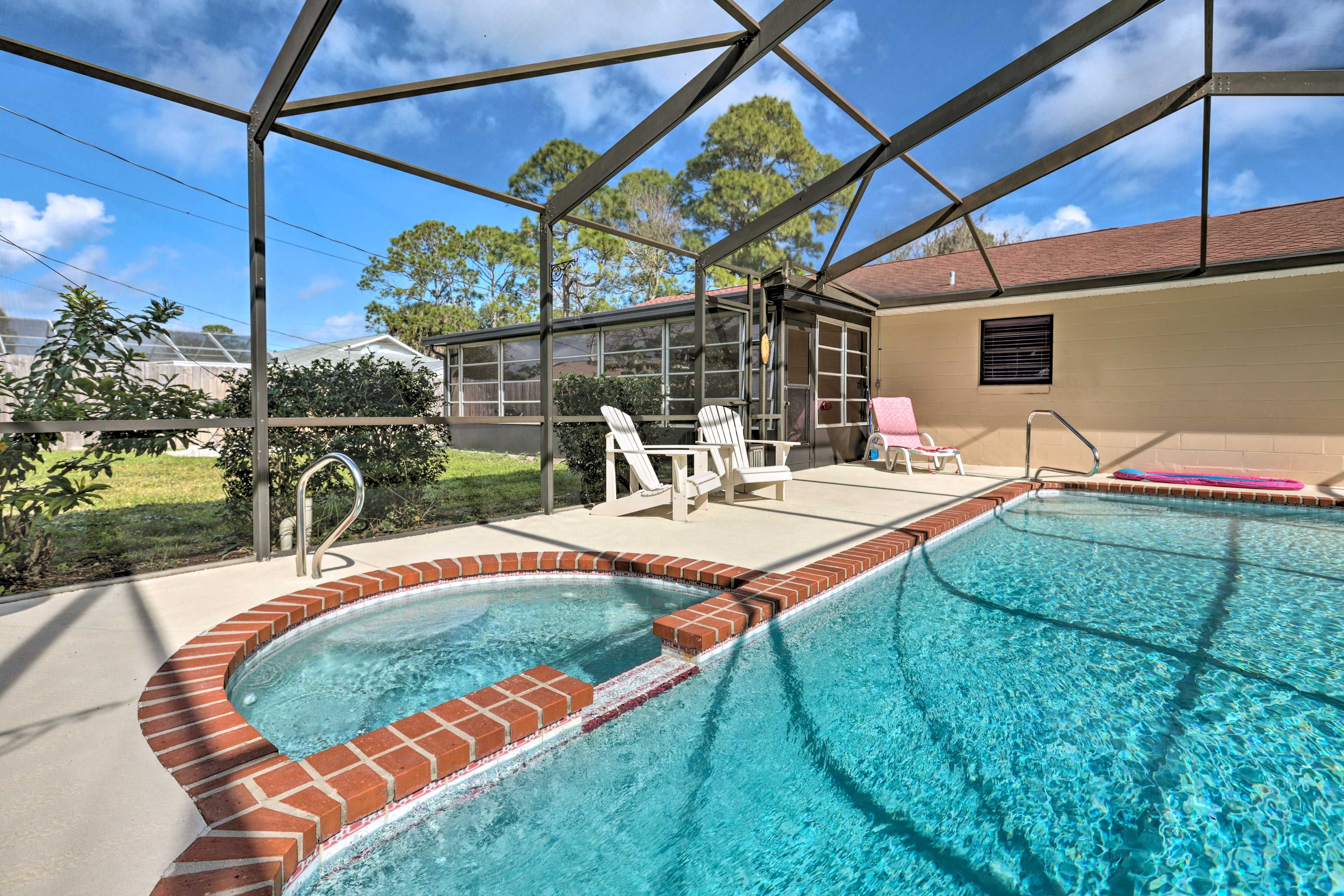 Lanai | No Fence Around Pool | Spa is Not Heated