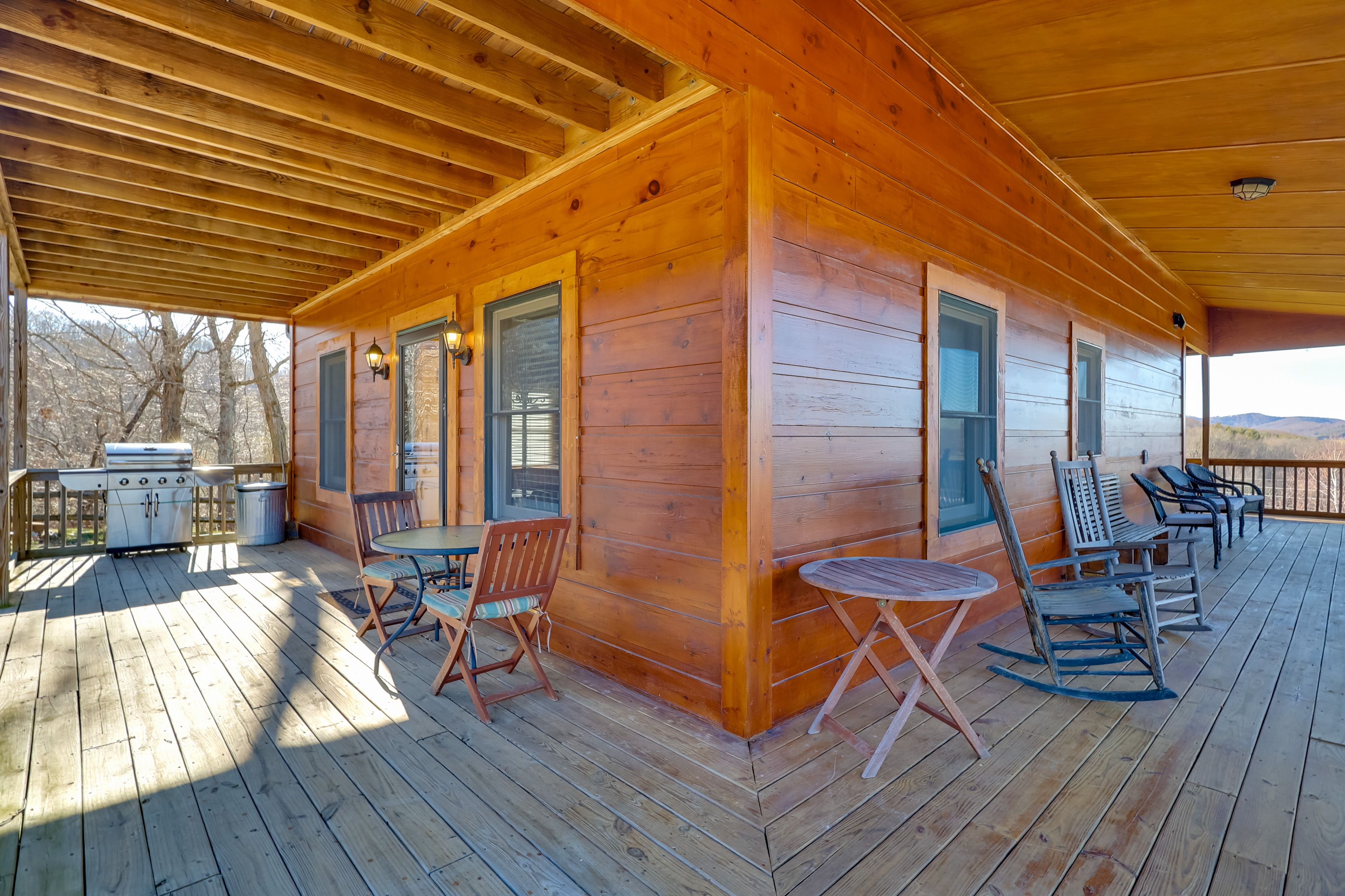 Wraparound Deck | Lower Level | Gas Grill | Picnic Table | Pastoral Views