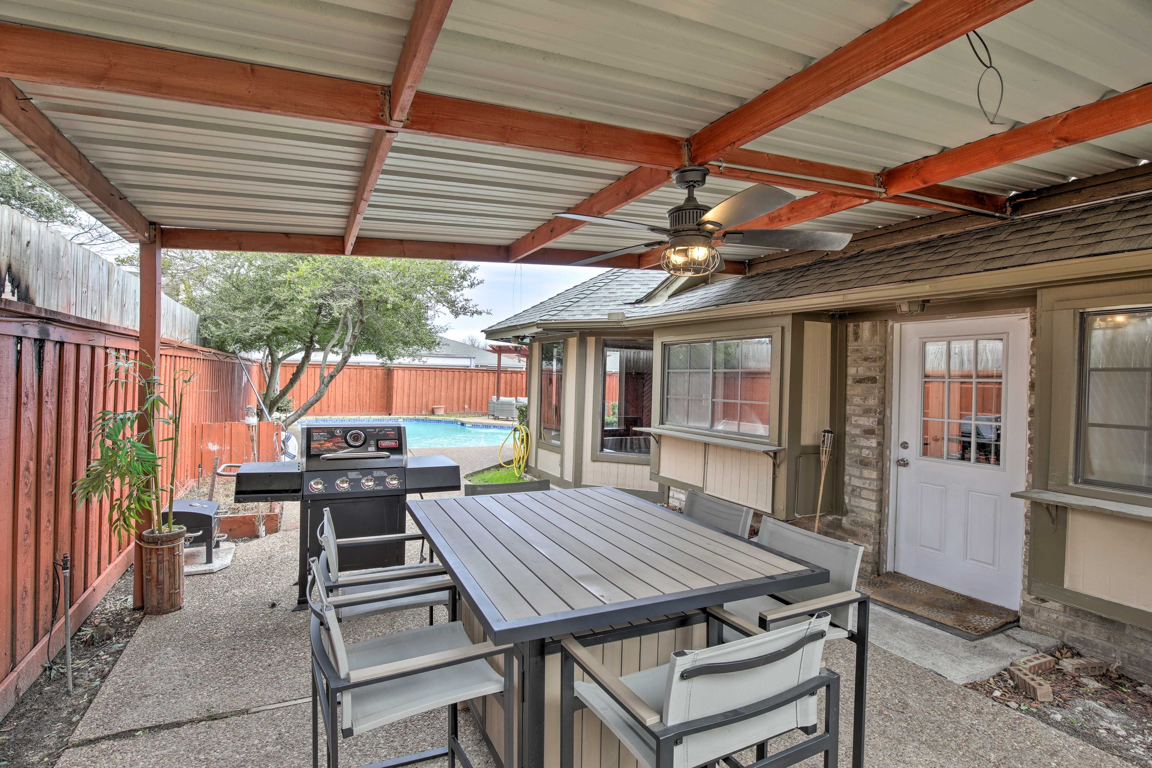 Private Patio | Gas Grill (Propane Provided) | Outdoor Dining Area