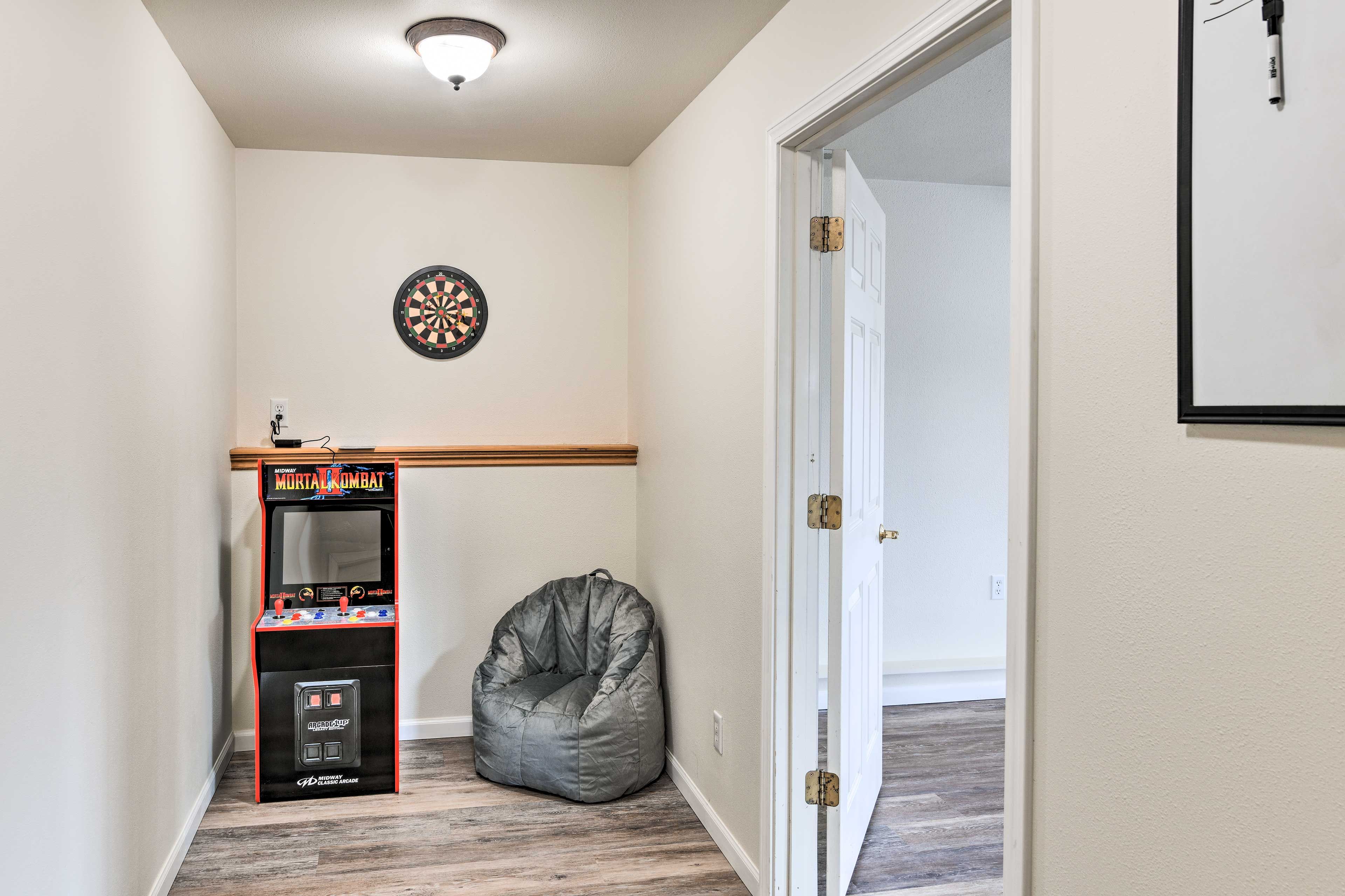 Entrance to Gym | Basement | Arcade Game | Dart Board