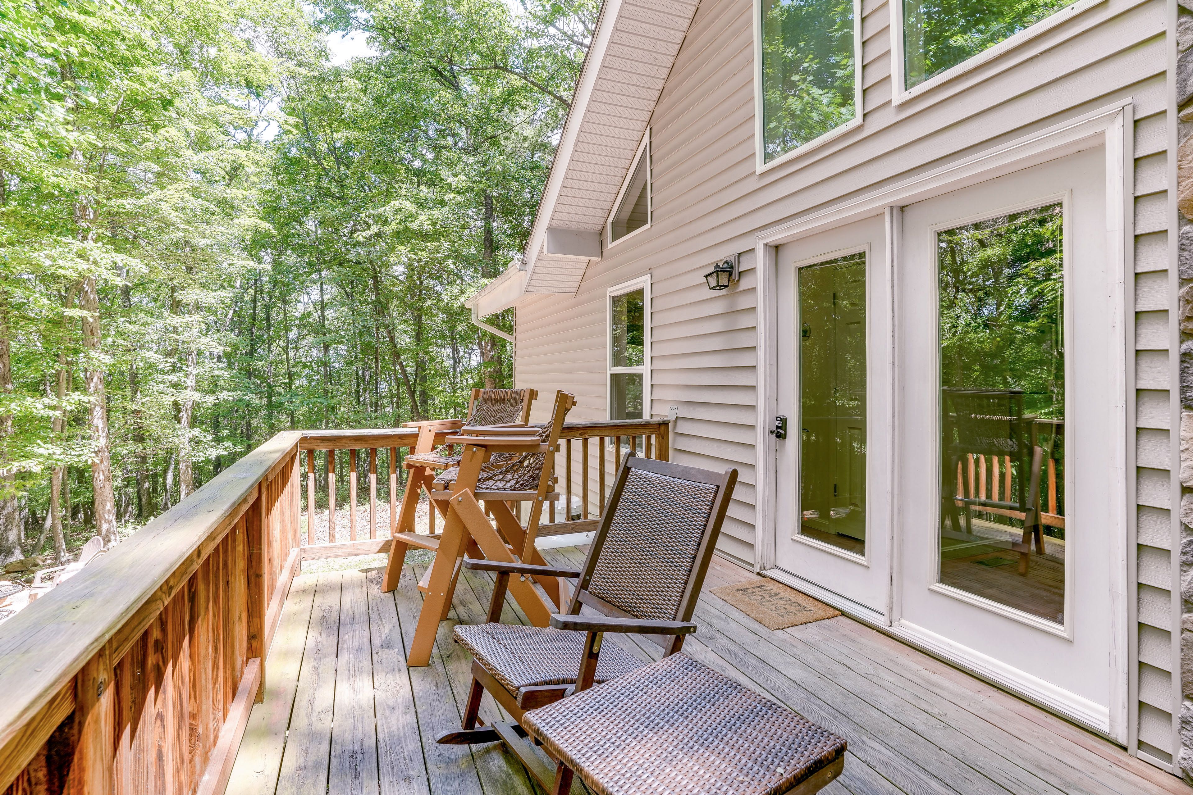 Furnished Deck | Seating | Forest Views