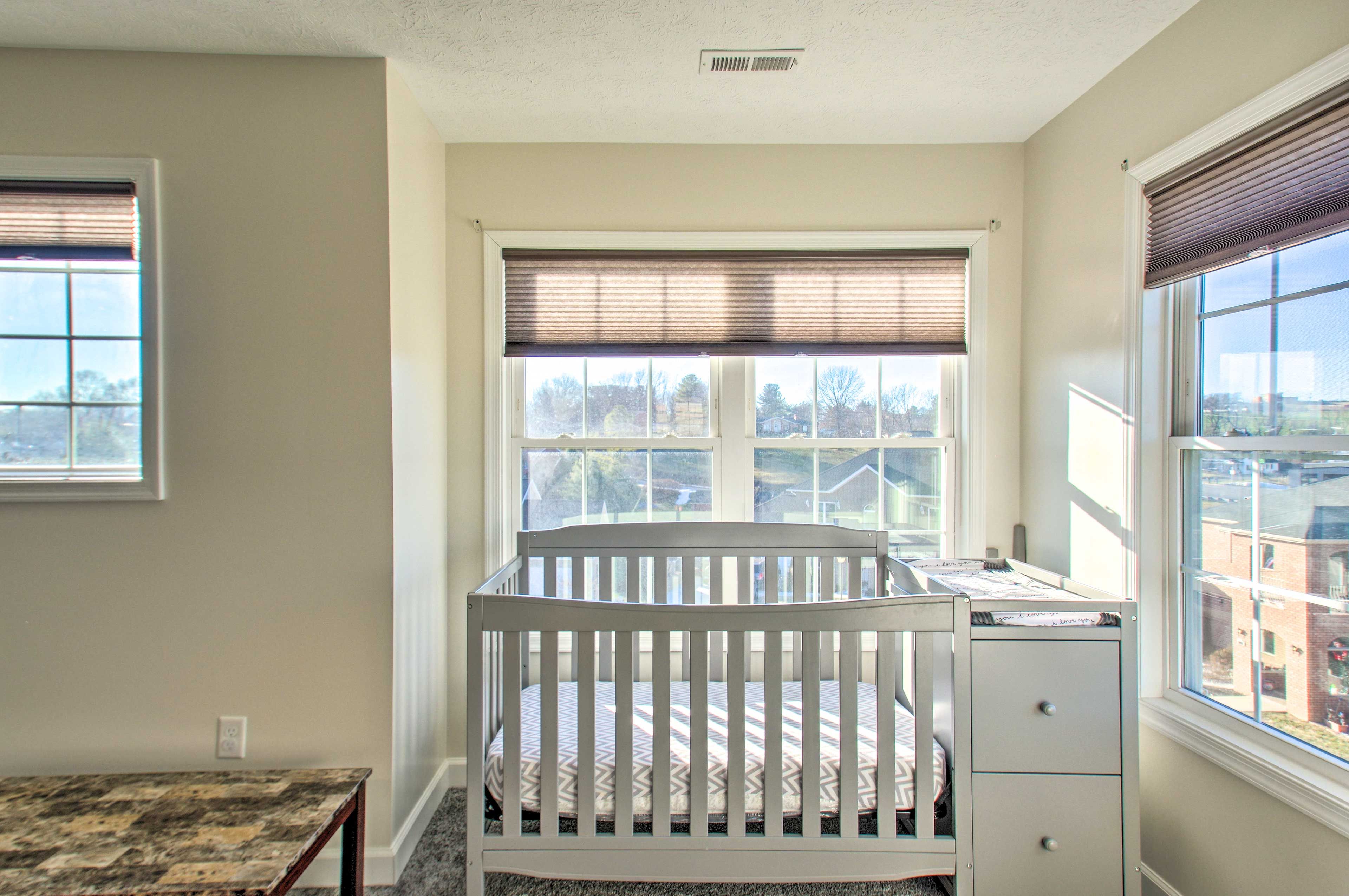 Bedroom 1 | Crib w/ Changing Table