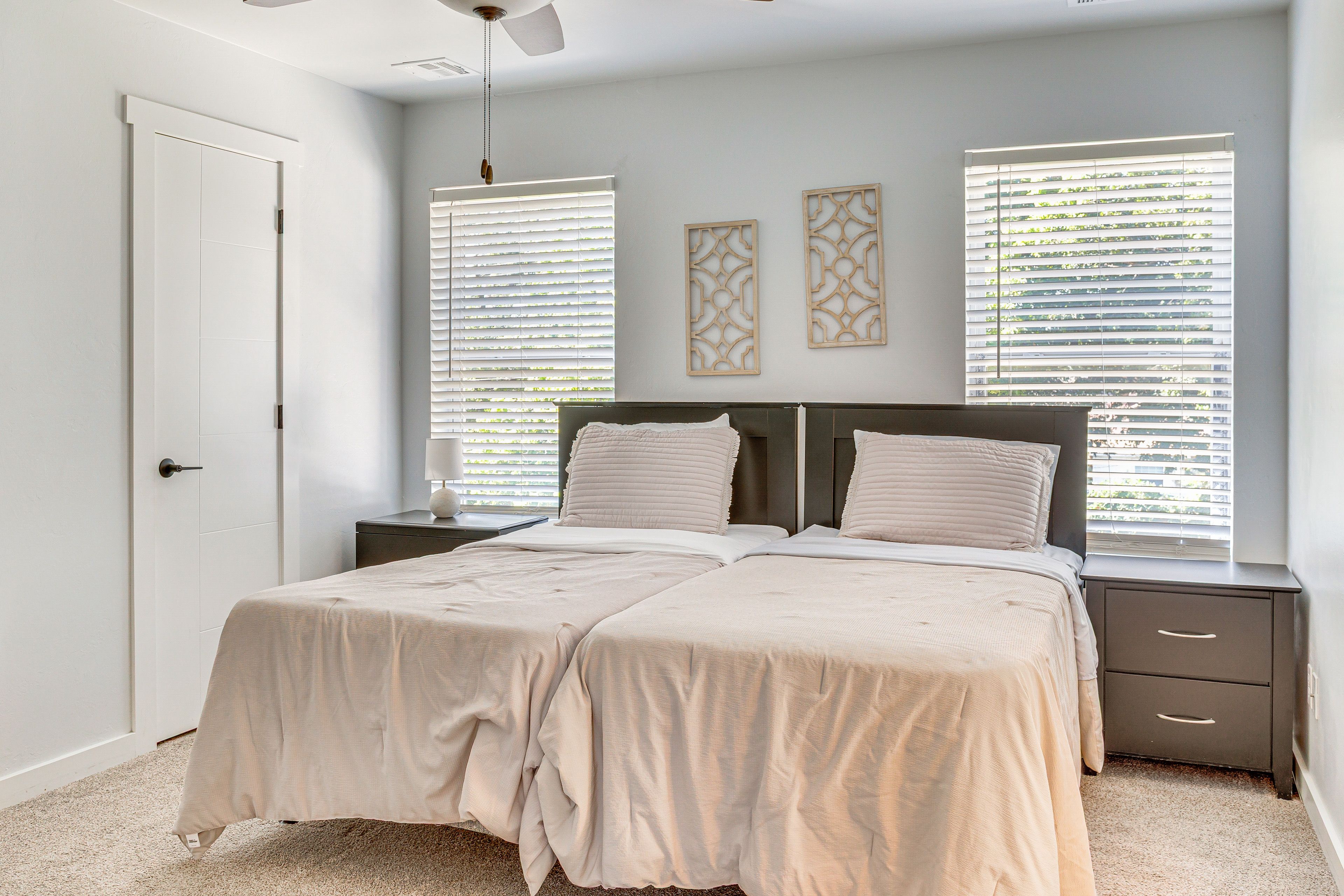 Bedroom 1 | Upper Level | 2 Twin Beds (Pushed Together) | Linens