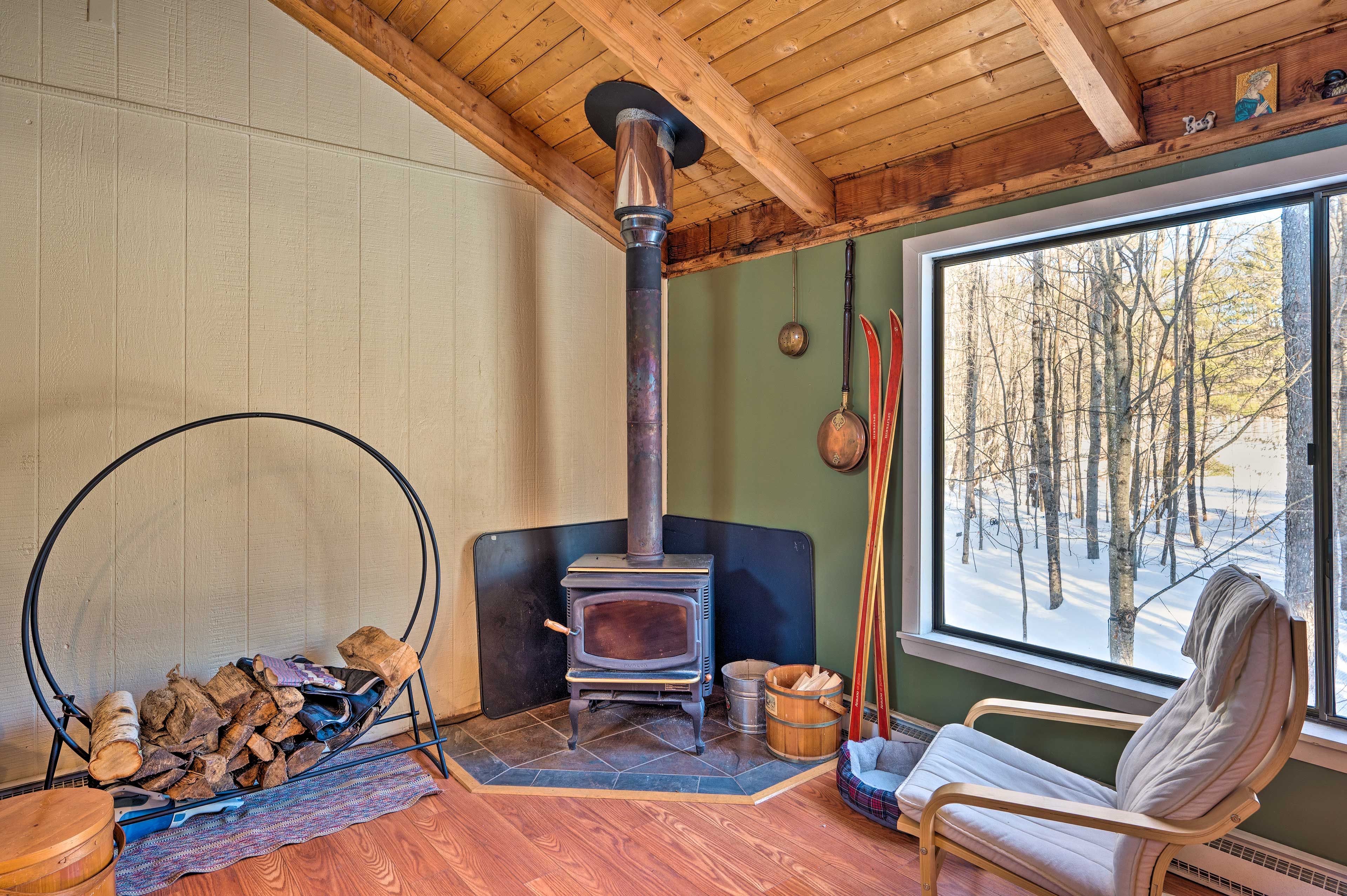 Living Area | Wood-Burning Fireplace (Wood Provided)