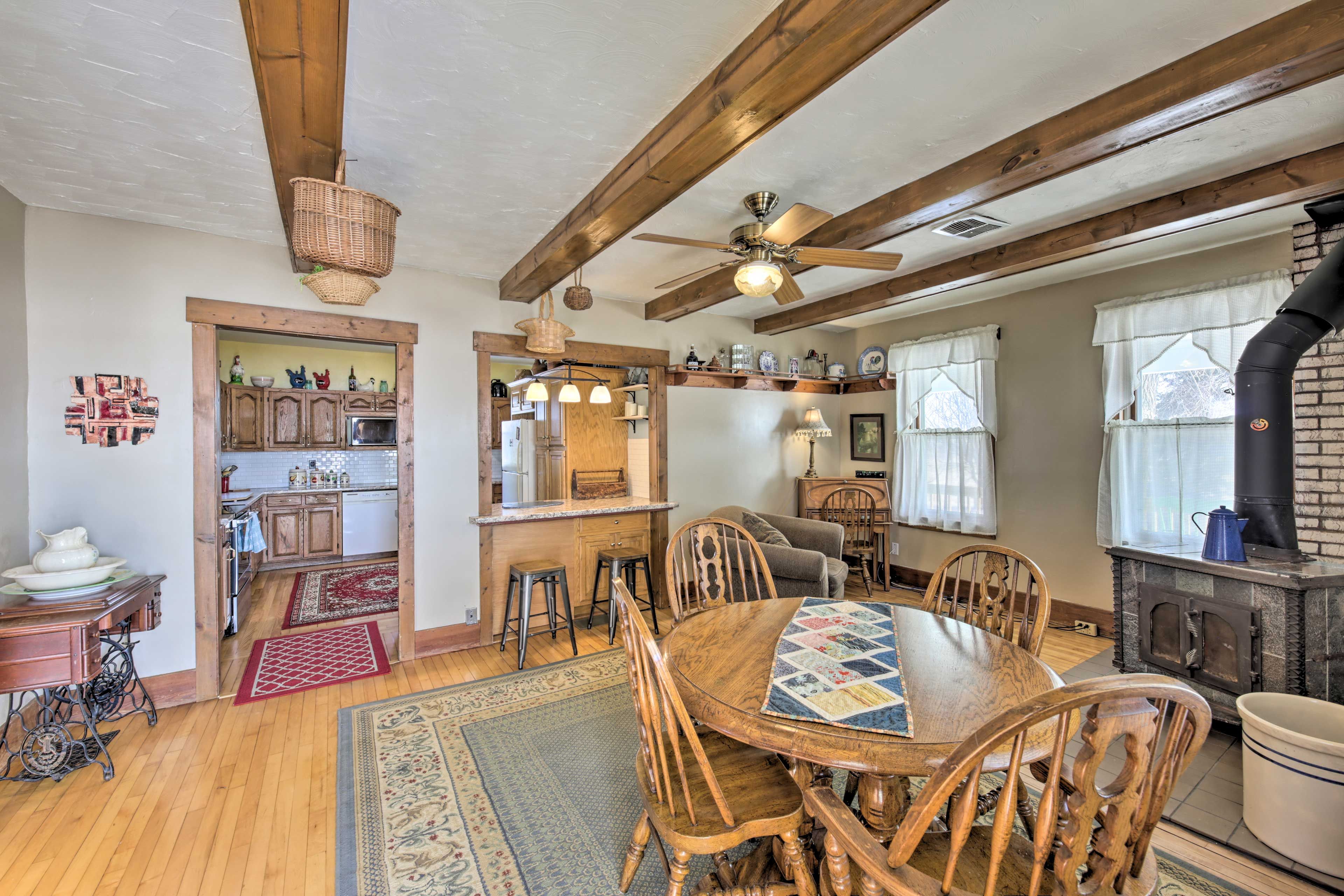 Dining Area | Wood-Burning Fireplace