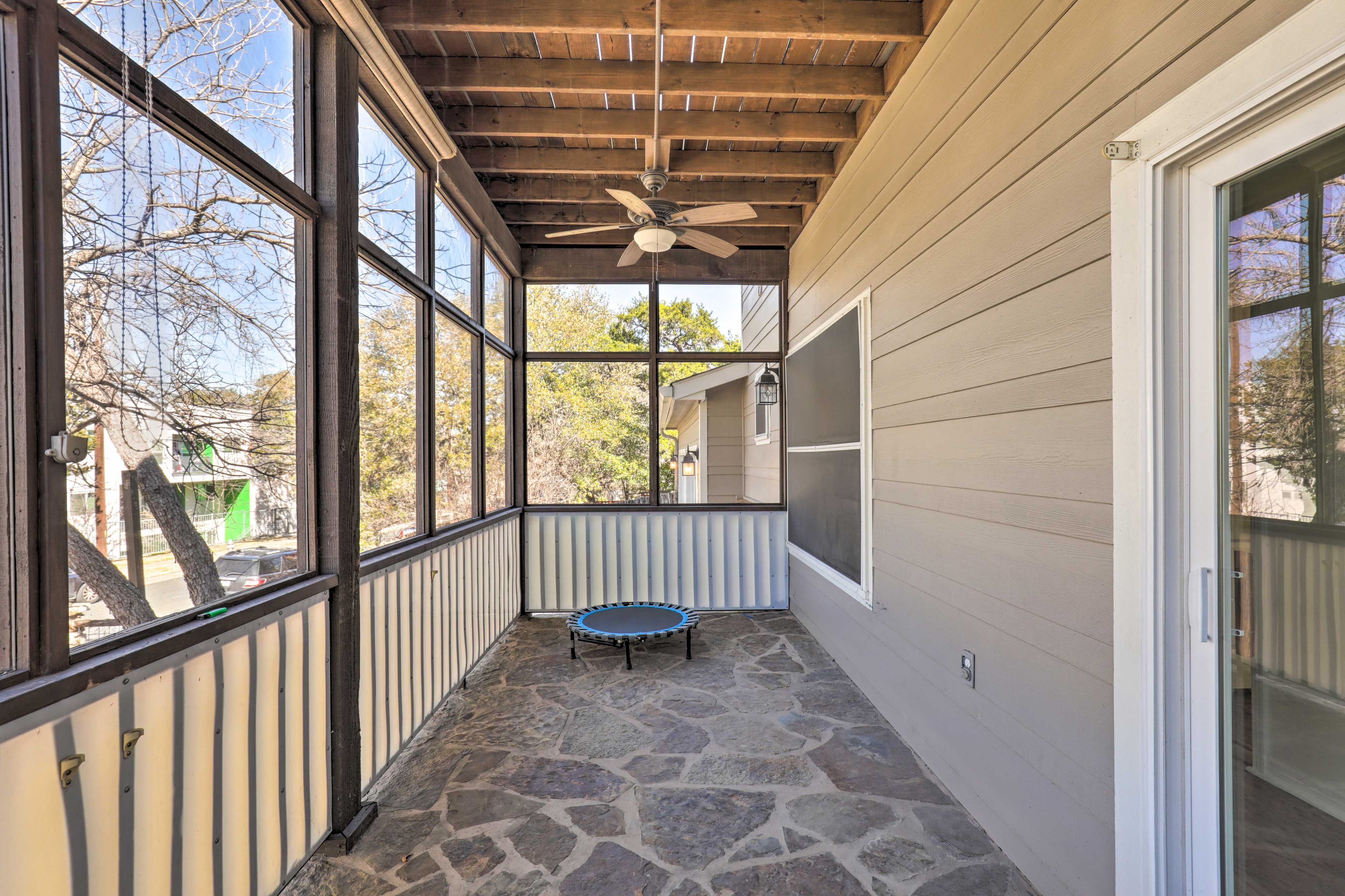Covered Porch | Mini Trampoline