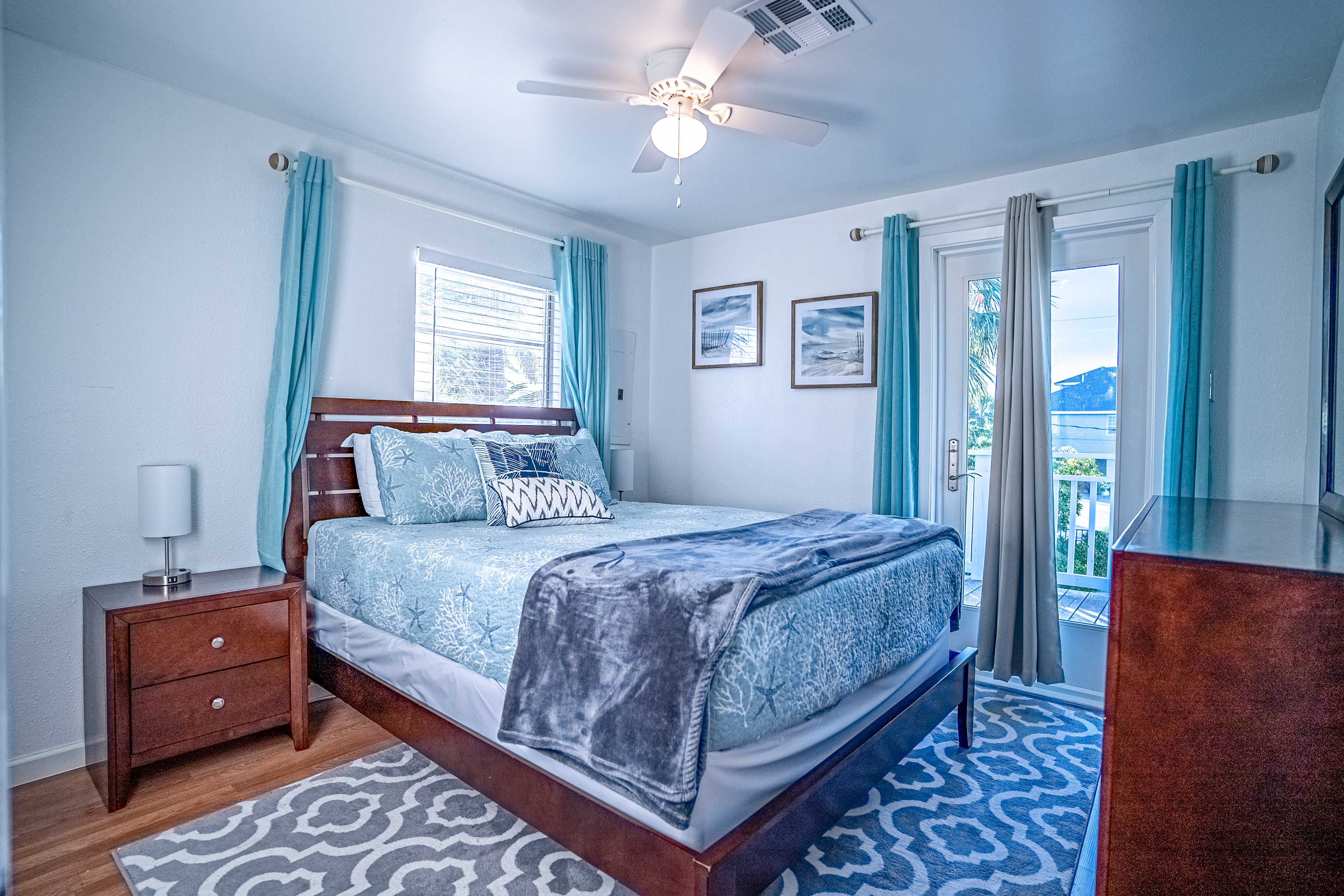 Bedroom 1 | Queen Bed | Access to Large Front Balcony | Upper Level