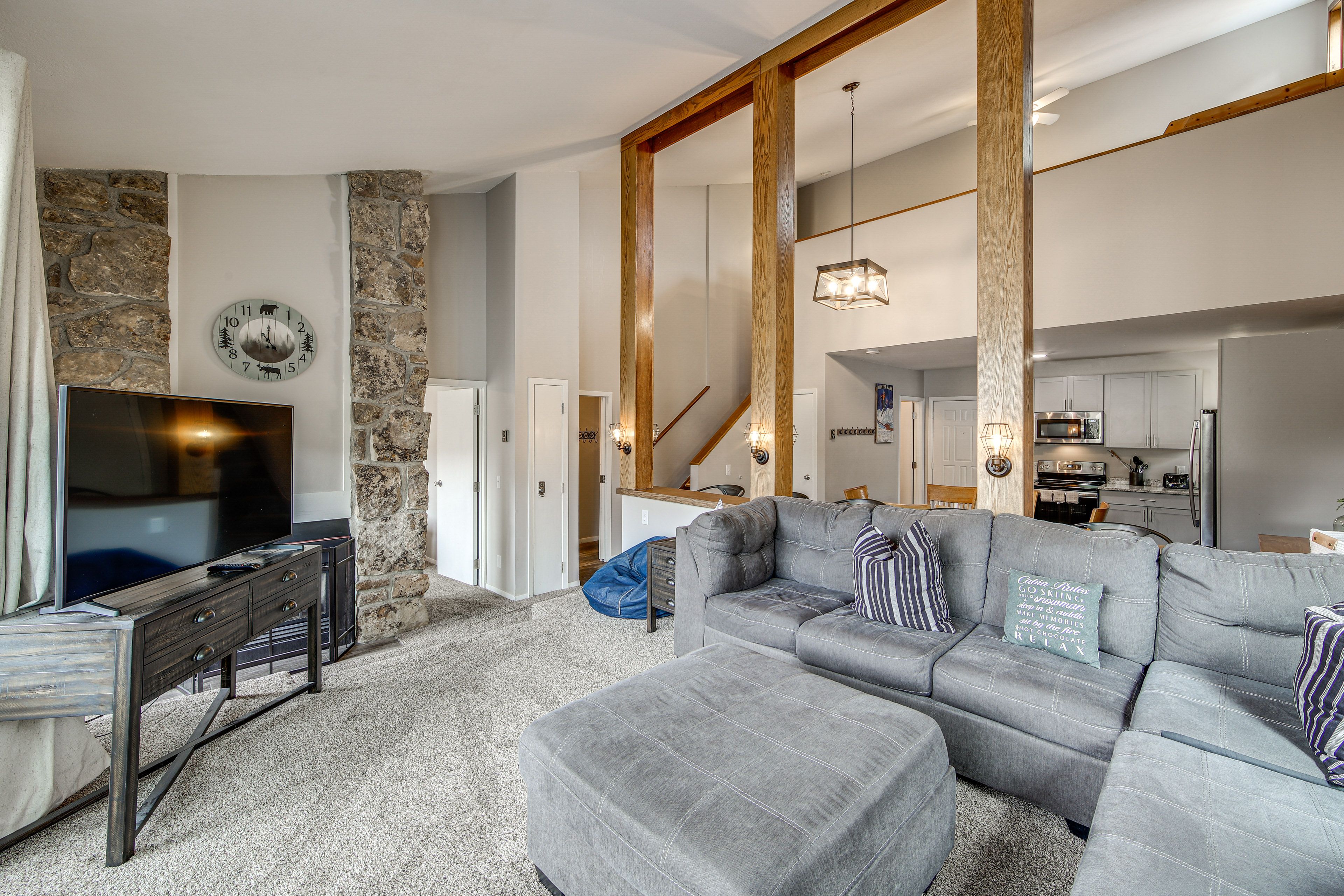 Granby Vacation Rental | 2BR | 3BA | Stairs Required | 1,114 Sq Ft