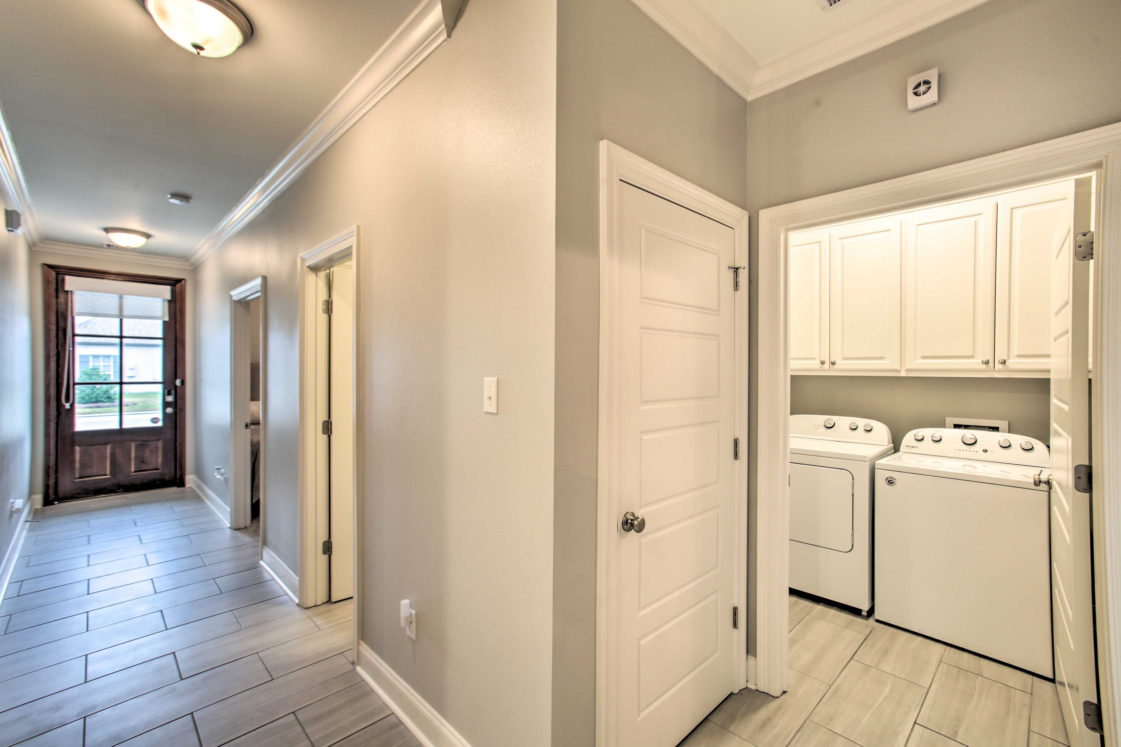 Foyer | Laundry Room on Right | Laundry Detergent | Iron & Board
