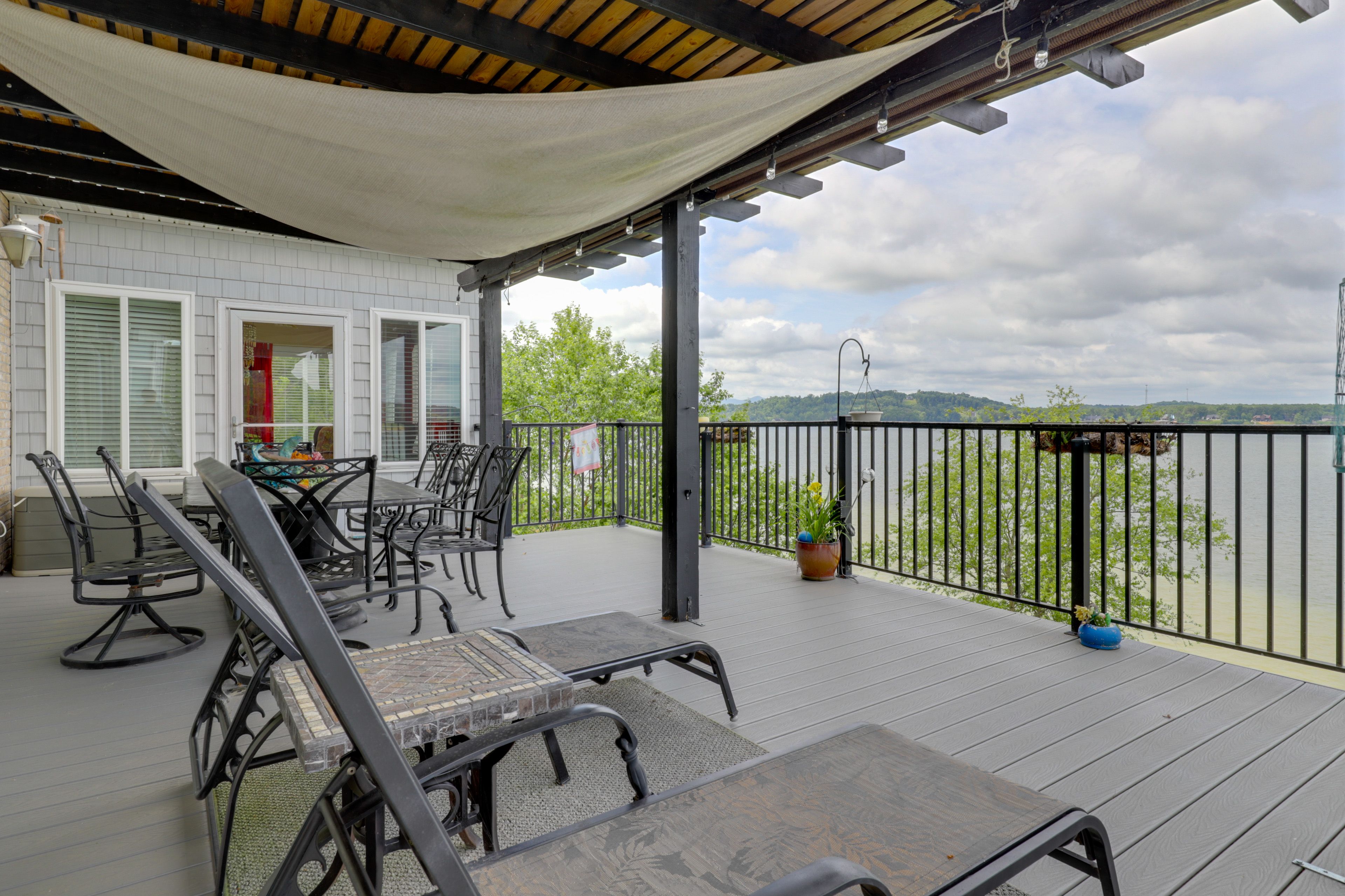 Private Deck | Outdoor Dining Area | Lake Views