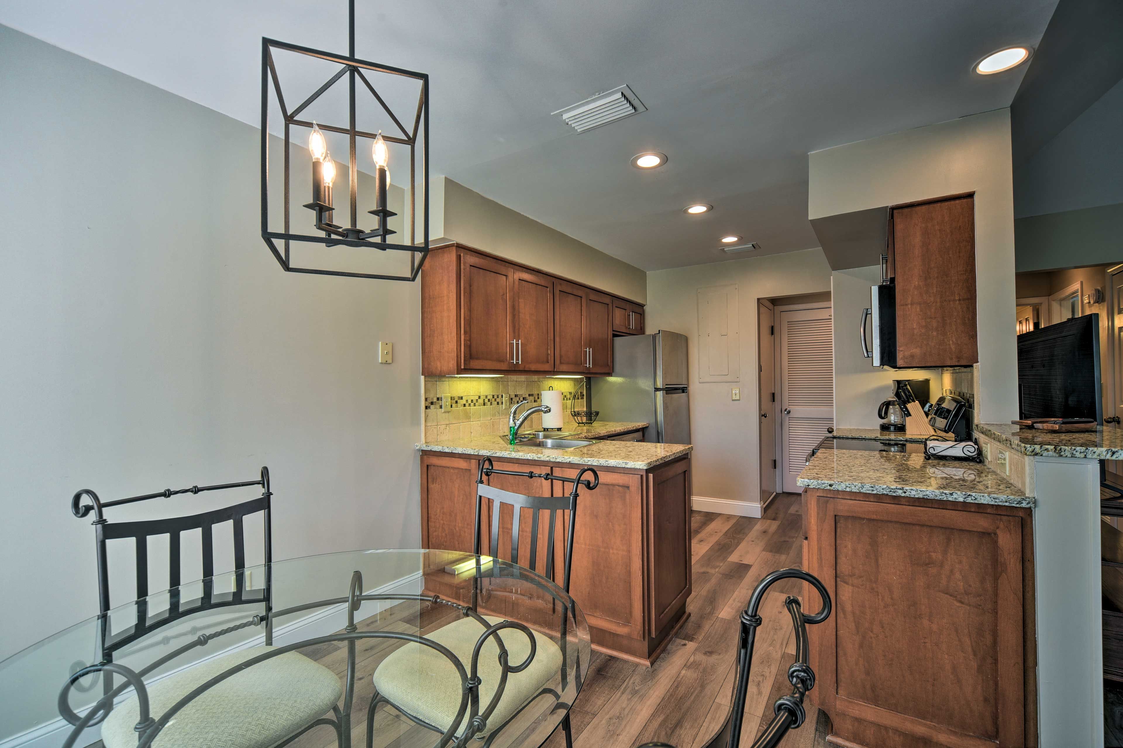 Dining Area | Fully Equipped Kitchen | Main Level